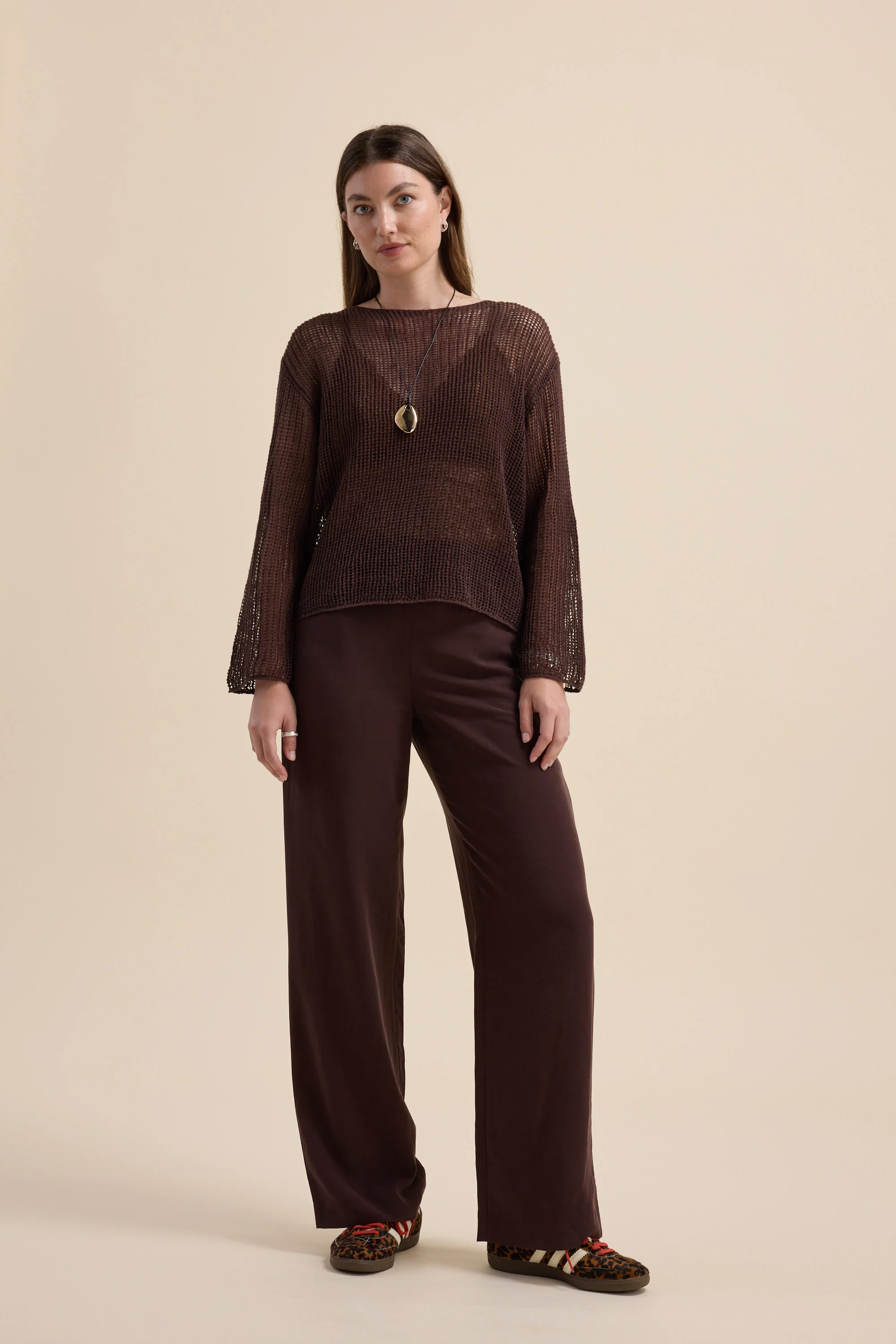 Elementary Linen Mesh Knit Sweater - Image 6