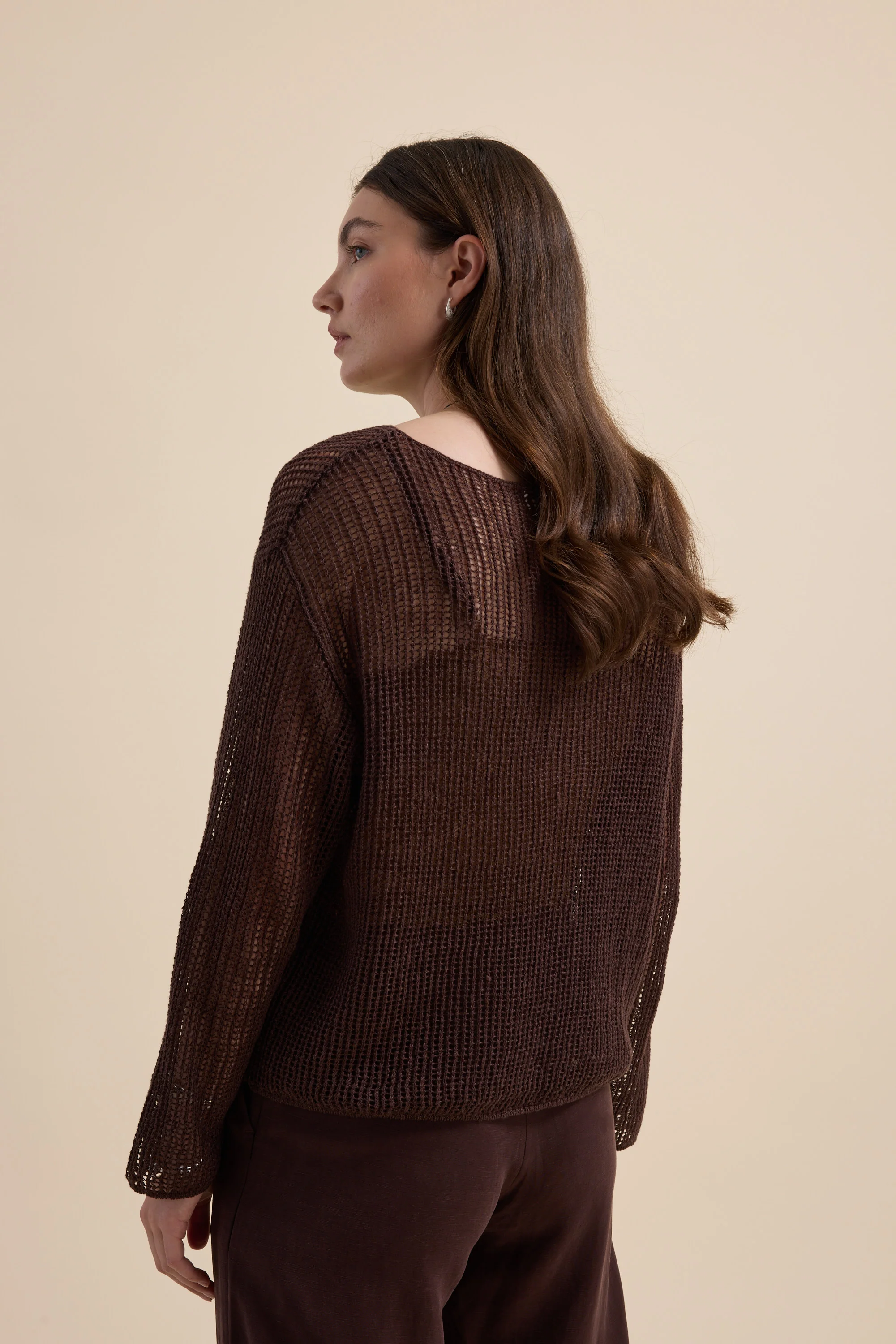 Elementary Linen Mesh Knit Sweater - Image 8