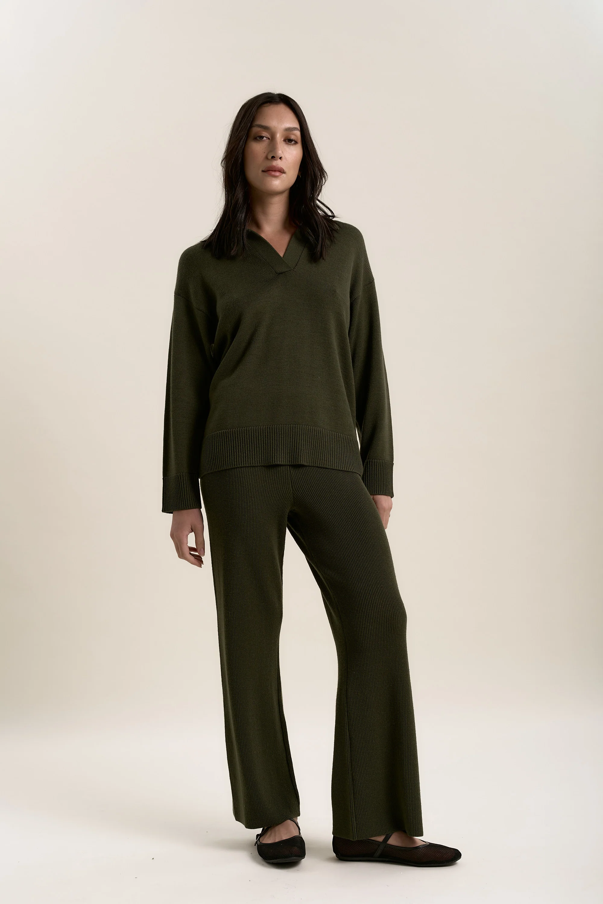 Elementary Merino Blend Wide Leg Jogger - Image 5