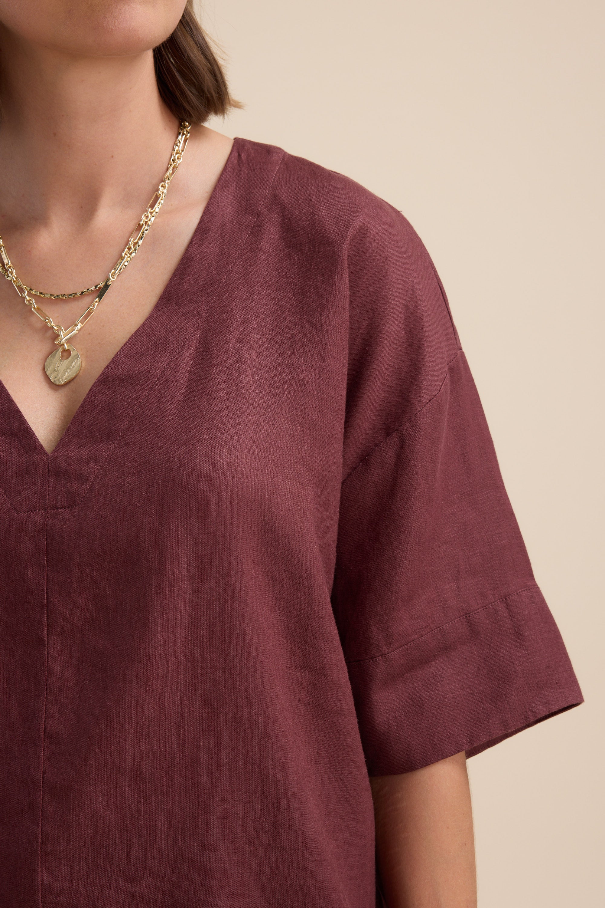 Elementary Oversized V Neck Top - Image 5