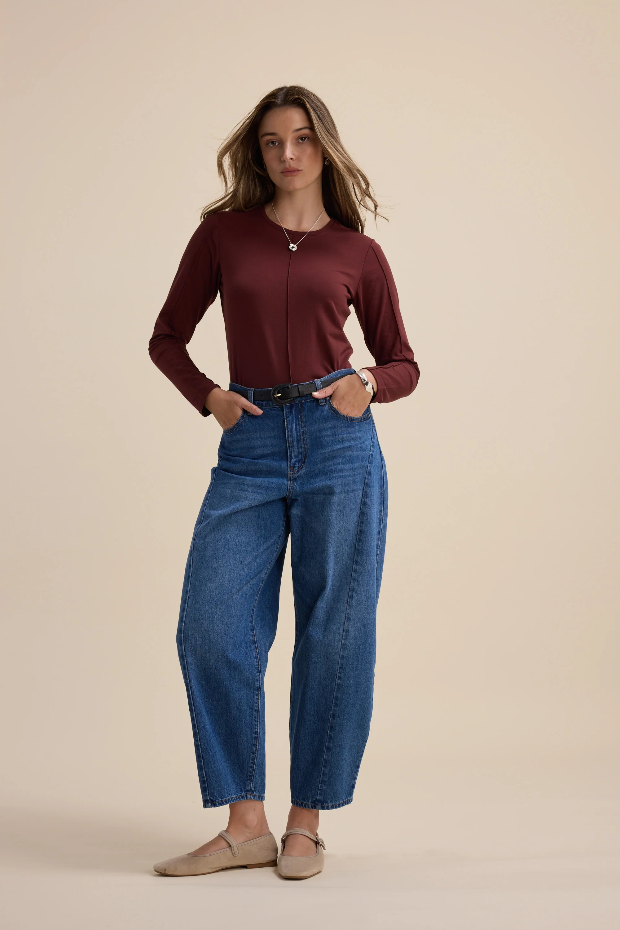 Elementary Pintuck Long Sleeve Tee - Image 4