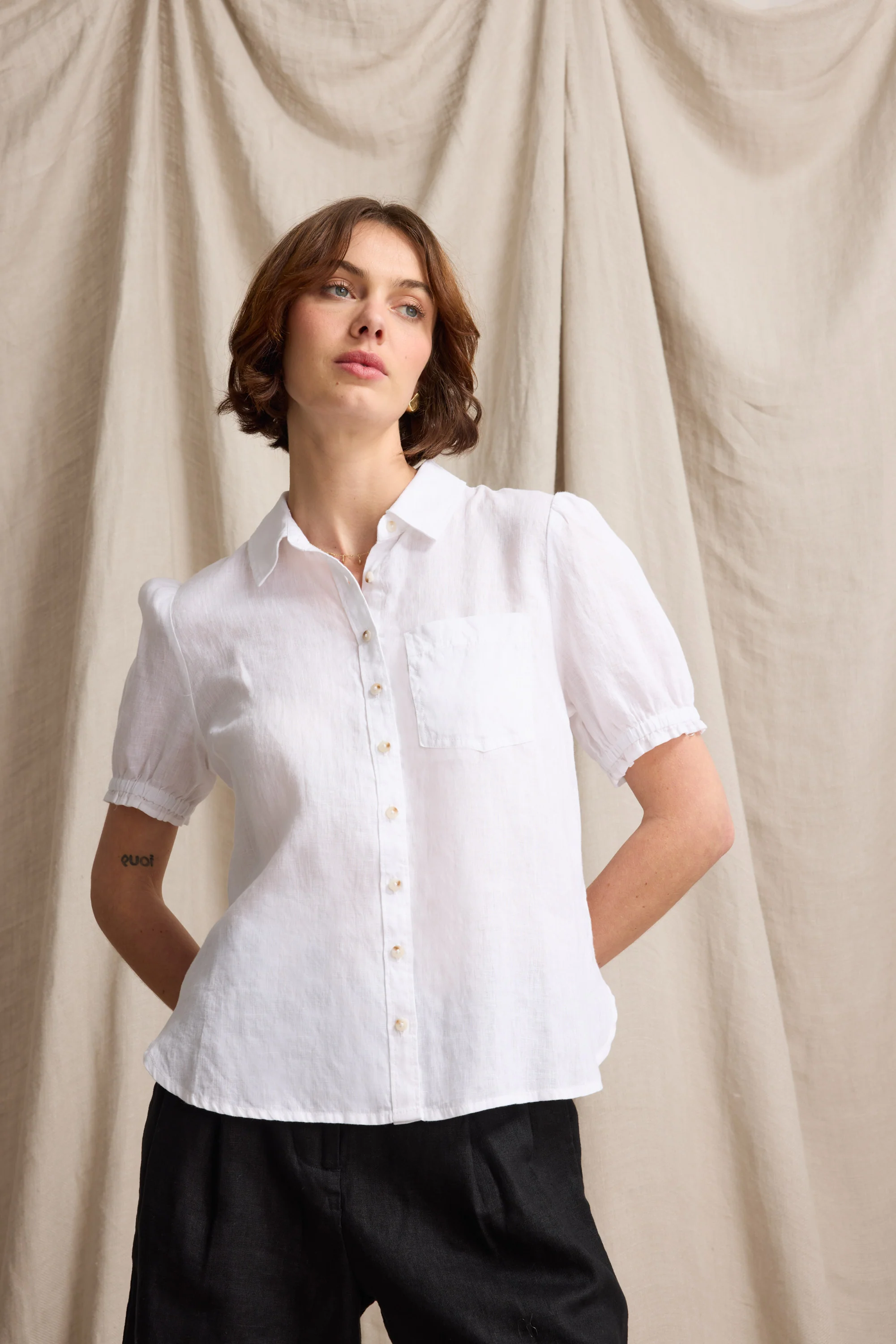 Elementary Short Sleeve Linen Shirt - Image 3