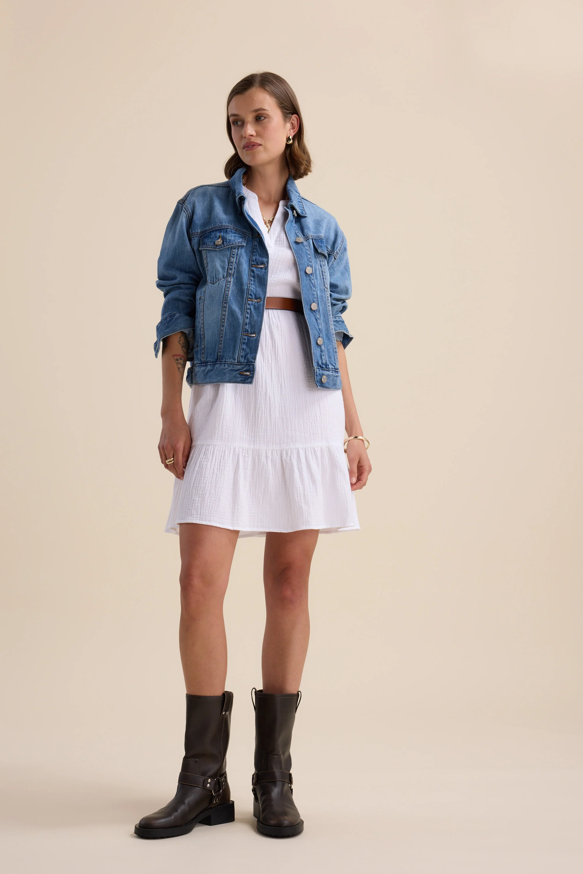 Elementary Textured Mini Dress - Image 2