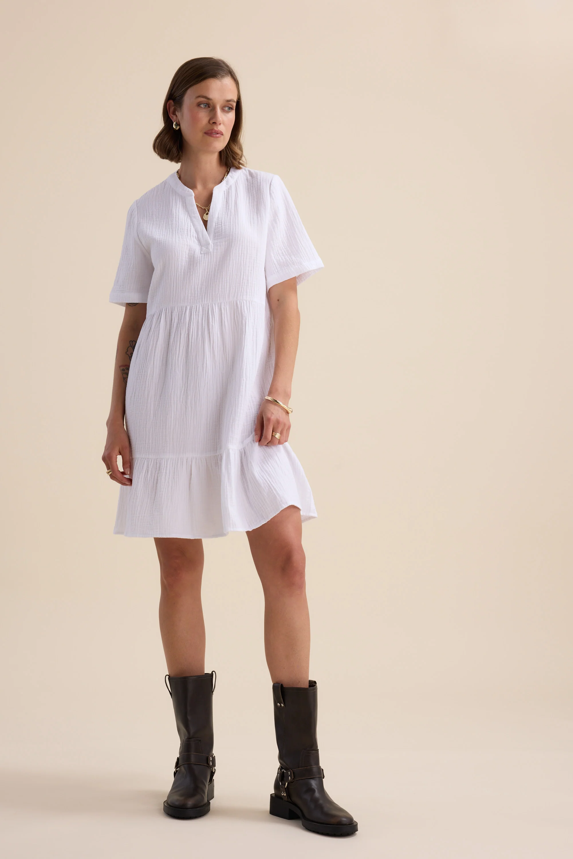 Elementary Textured Mini Dress - Image 3
