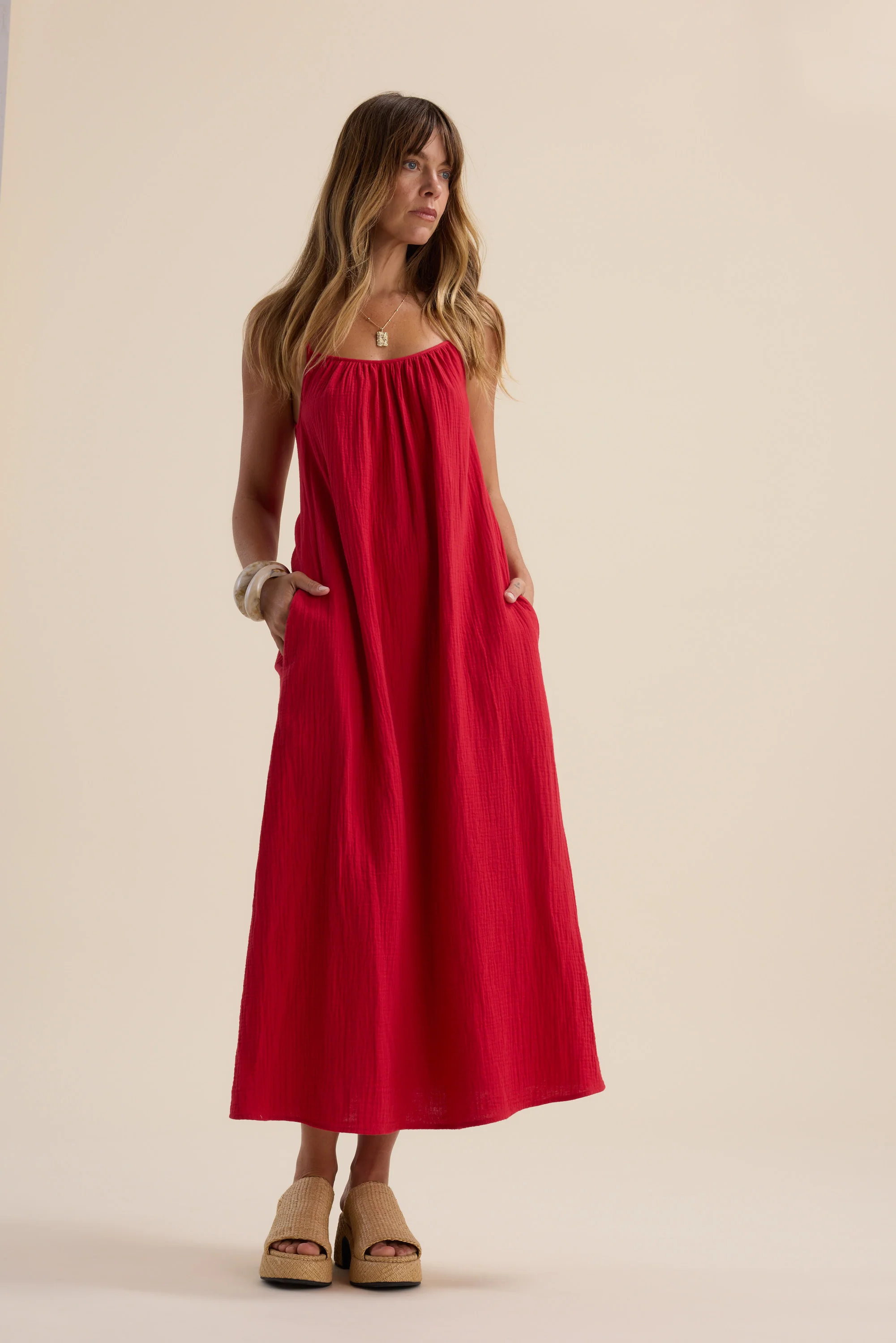Elementary Textured Strappy Maxi Dress - Image 2