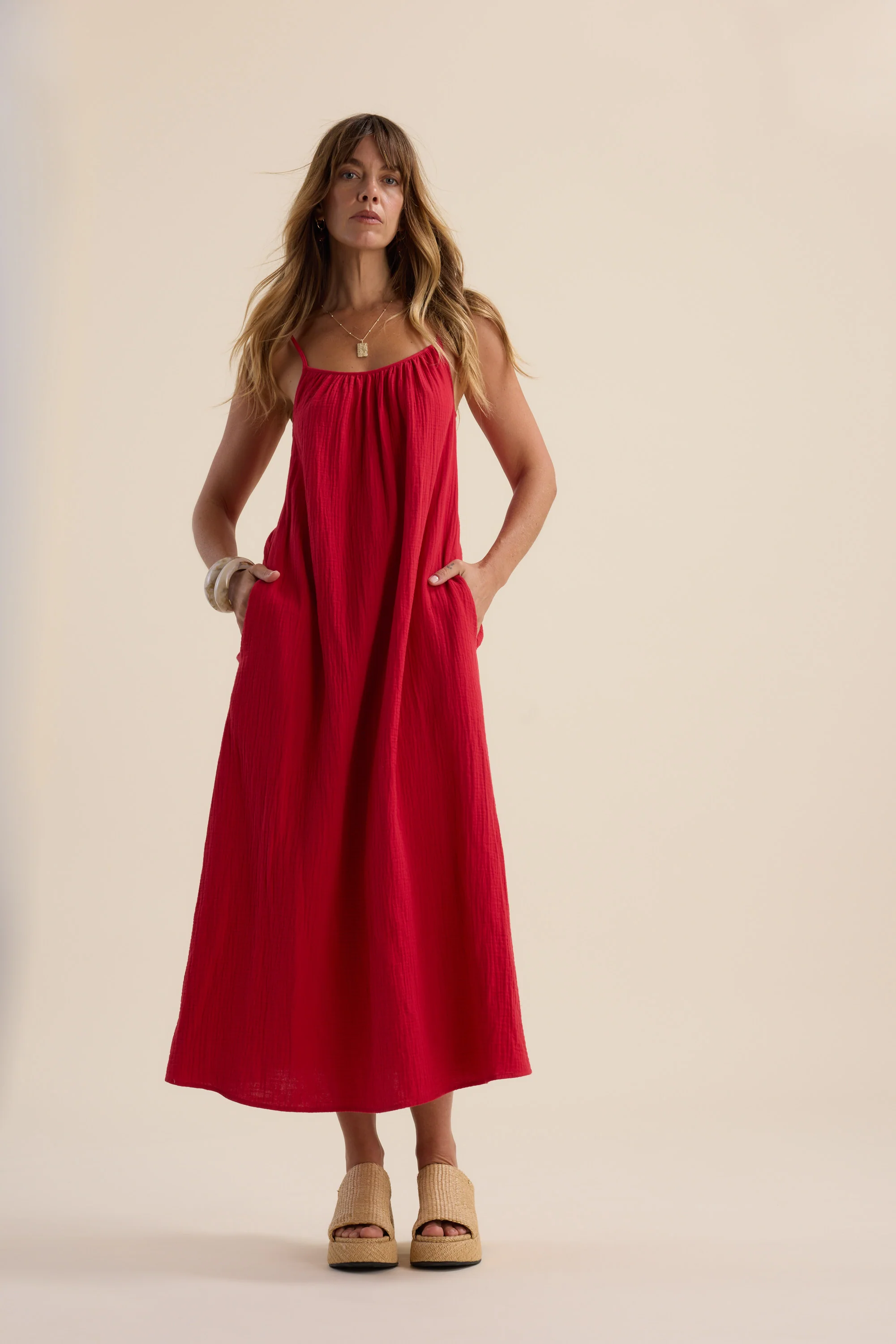 Elementary Textured Strappy Maxi Dress - Image 4