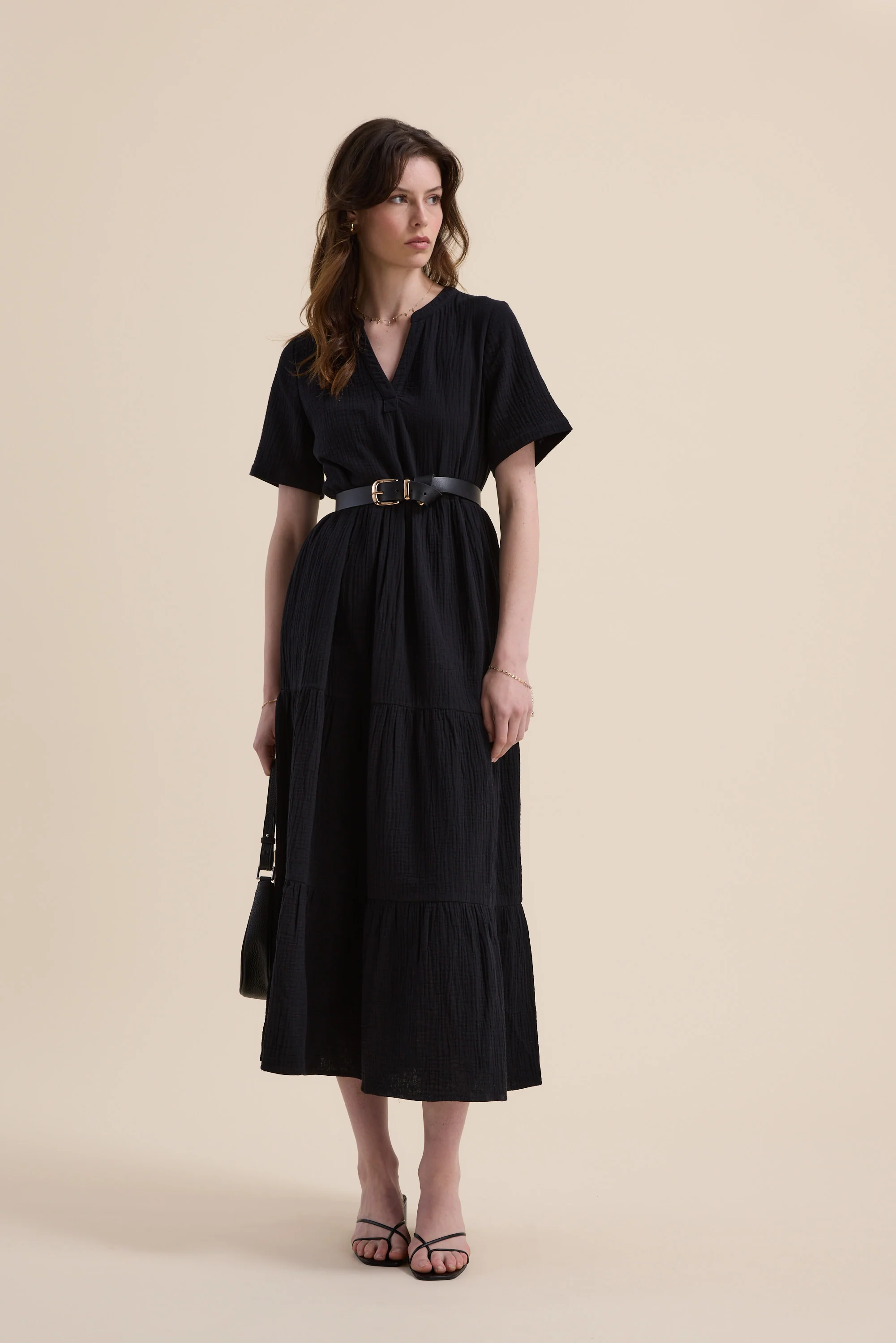 Elementary Textured Tiered Dress - Image 3