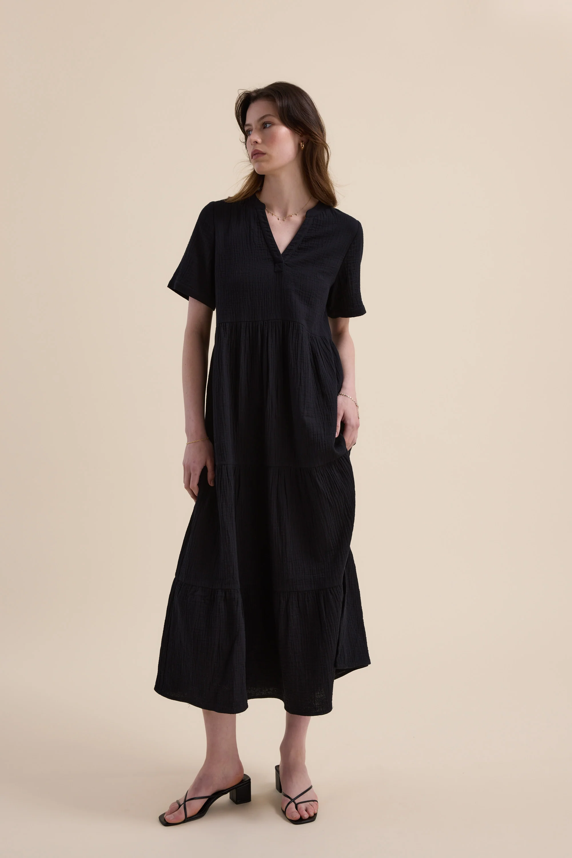 Elementary Textured Tiered Dress - Image 4