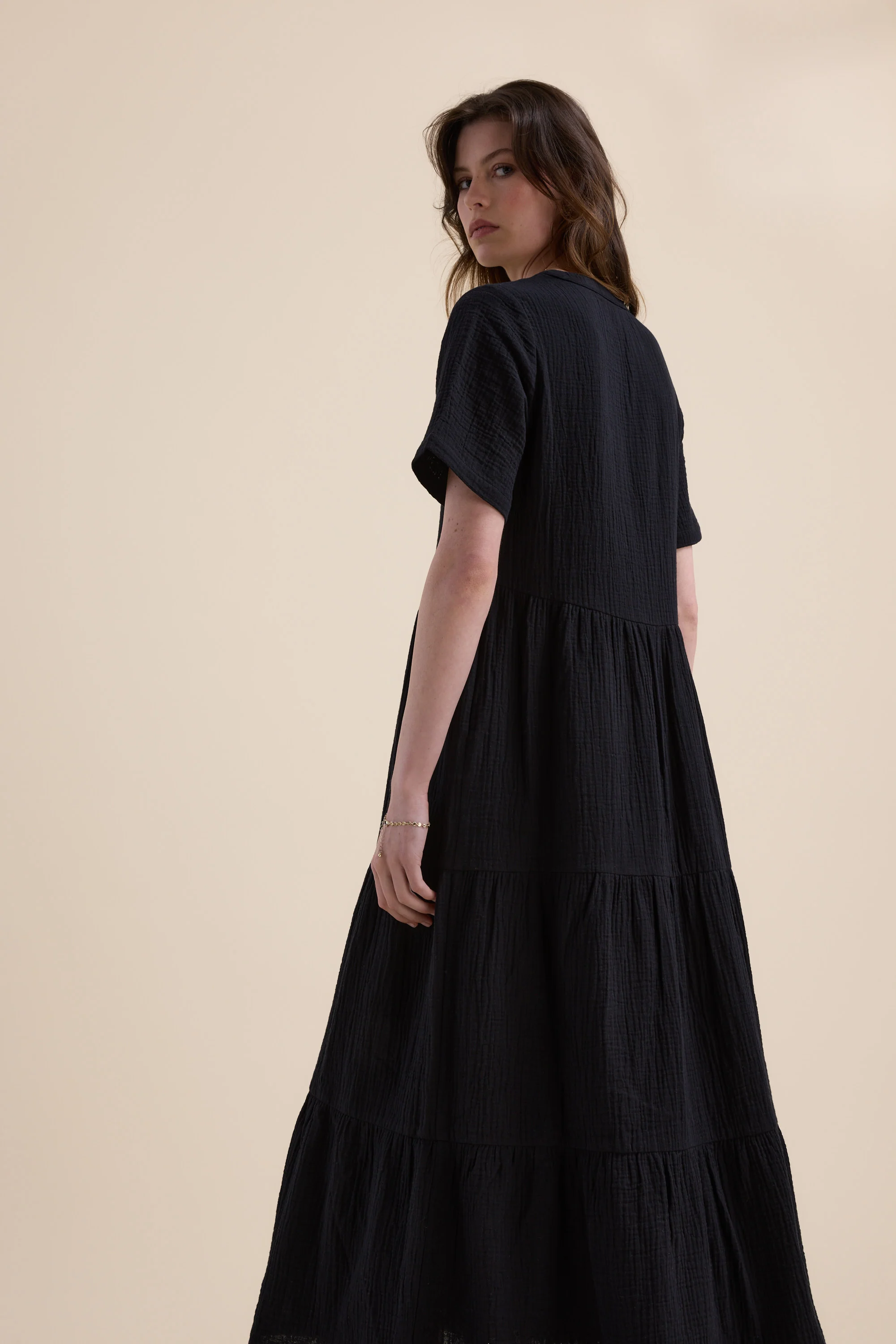 Elementary Textured Tiered Dress - Image 6