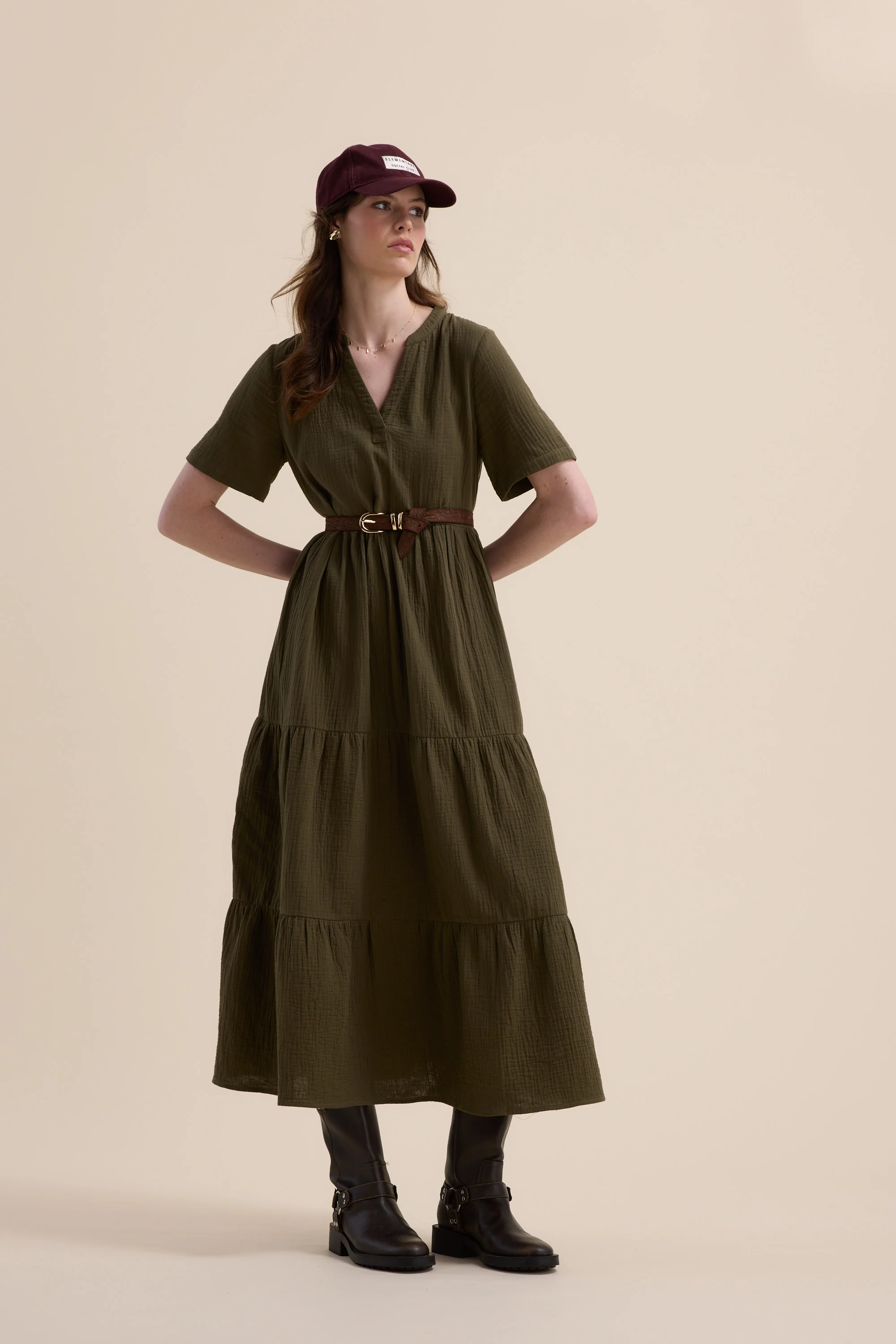 Elementary Textured Tiered Dress - Image 2