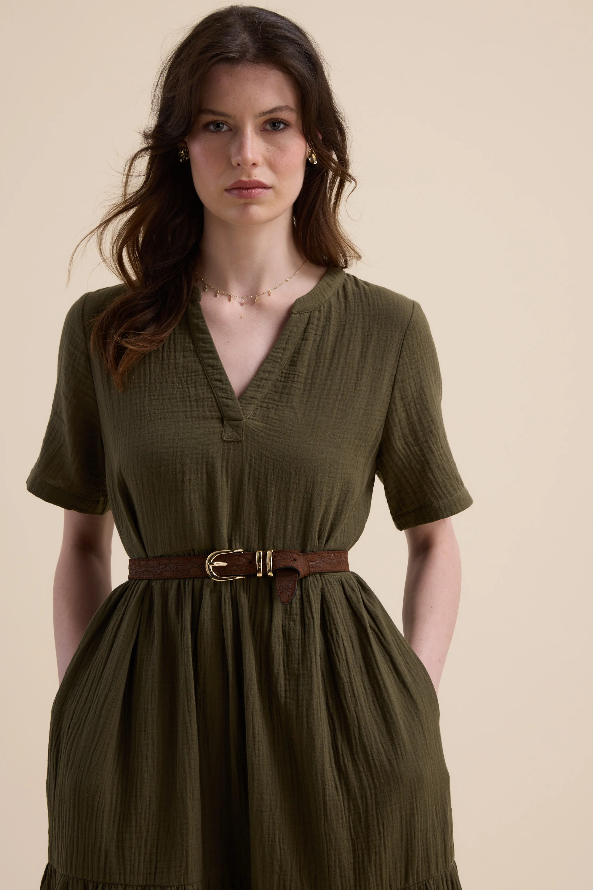 Elementary Textured Tiered Dress - Image 5