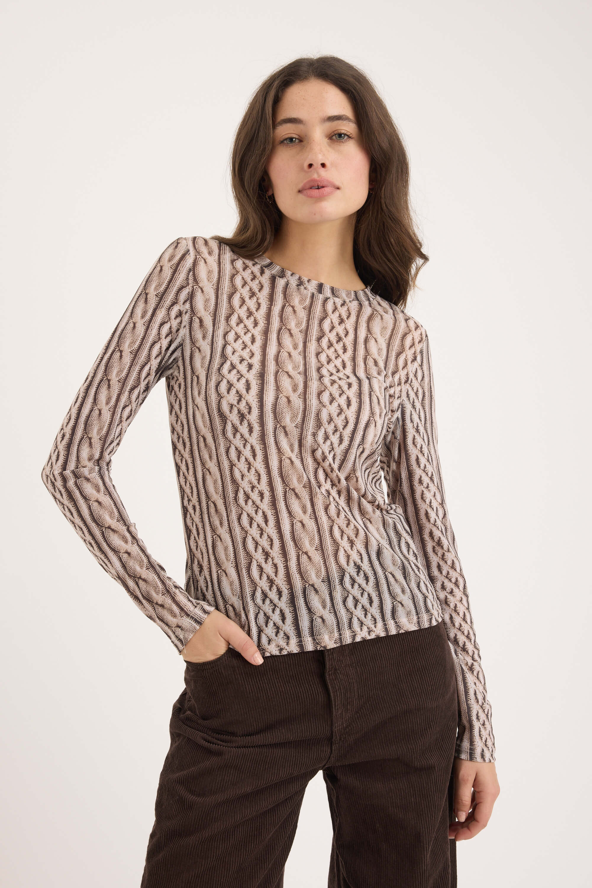 Elise Long Sleeve Mesh Top - Image 2