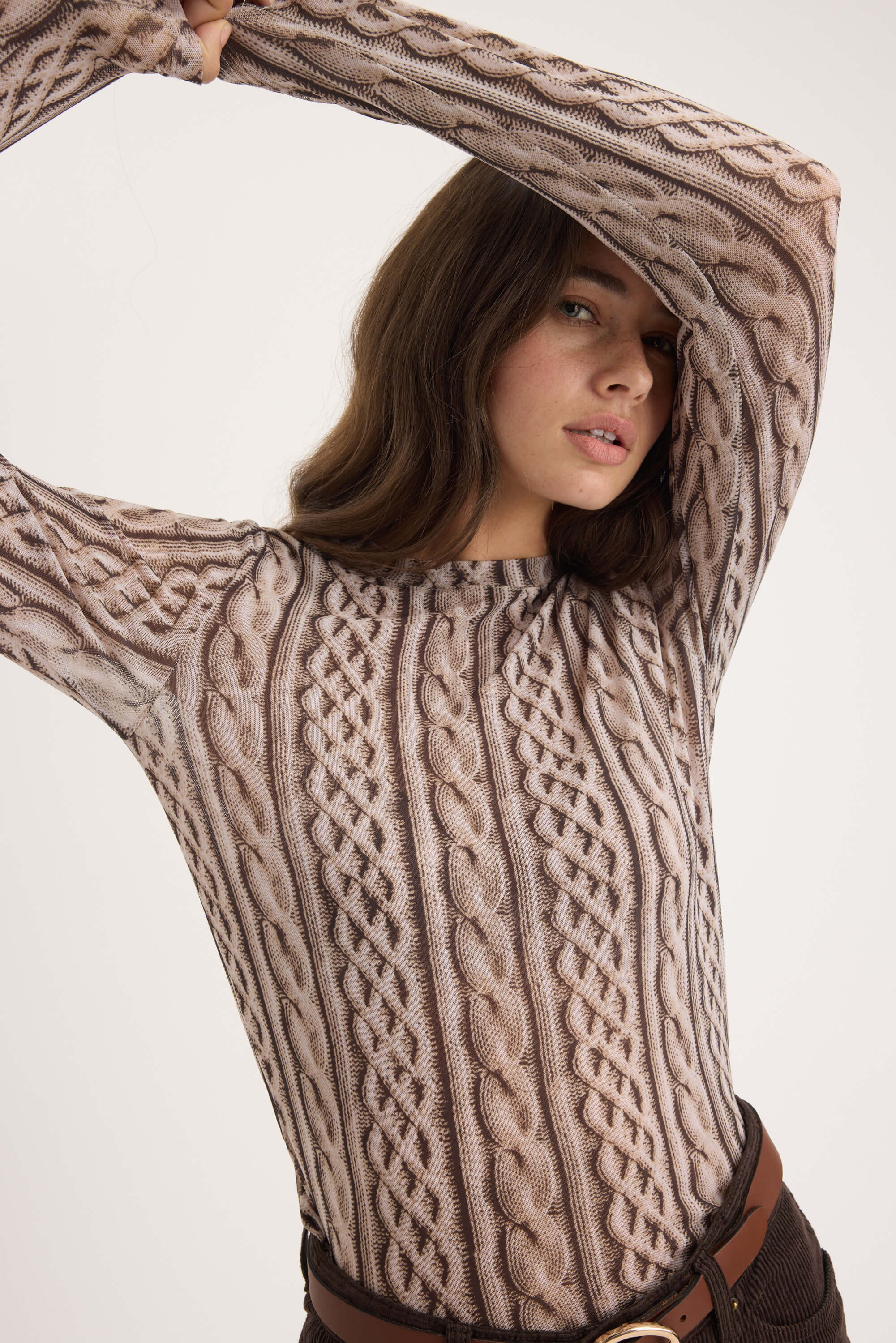 Elise Long Sleeve Mesh Top - Image 3
