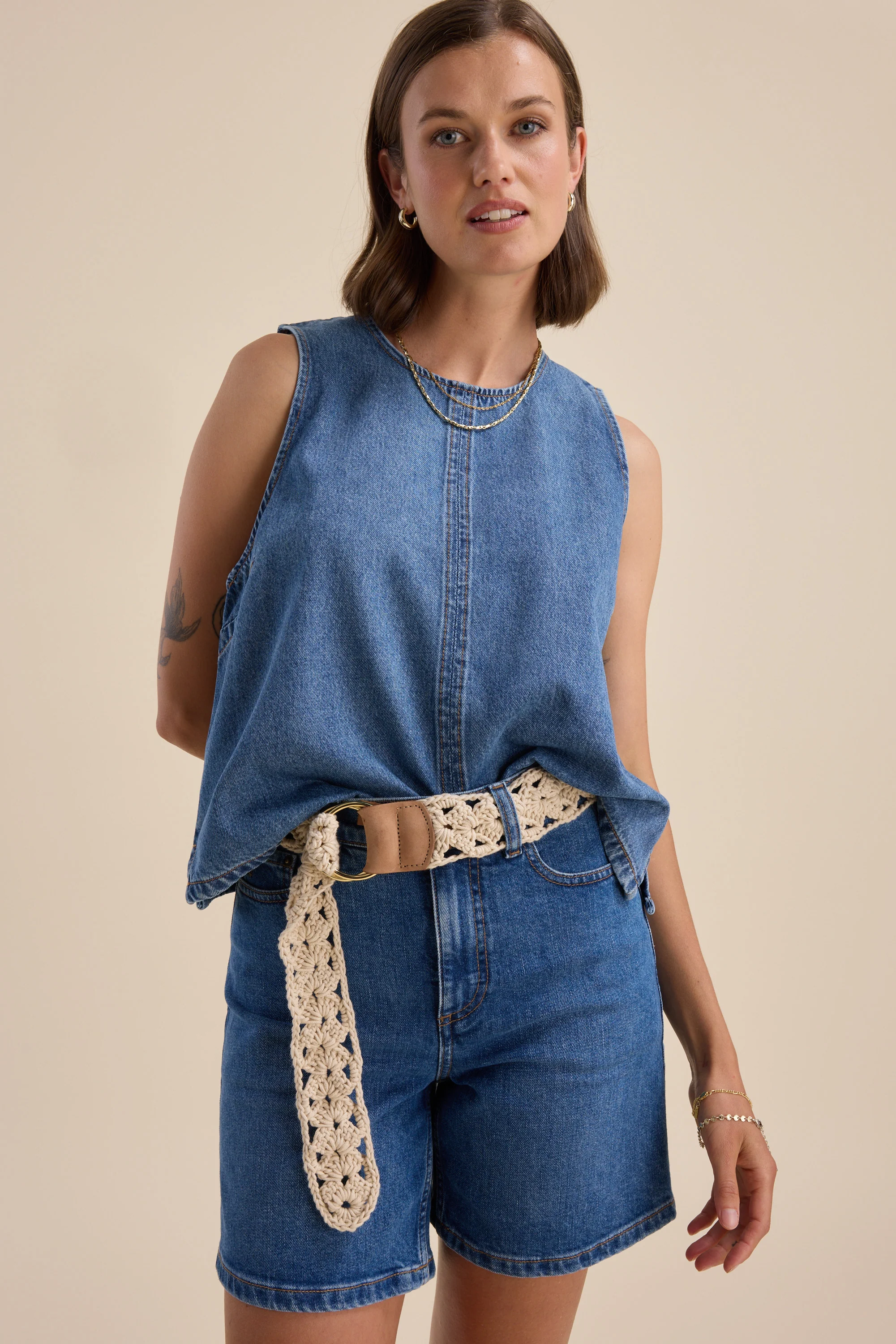 Elodie Sleeveless Denim Top - Image 5