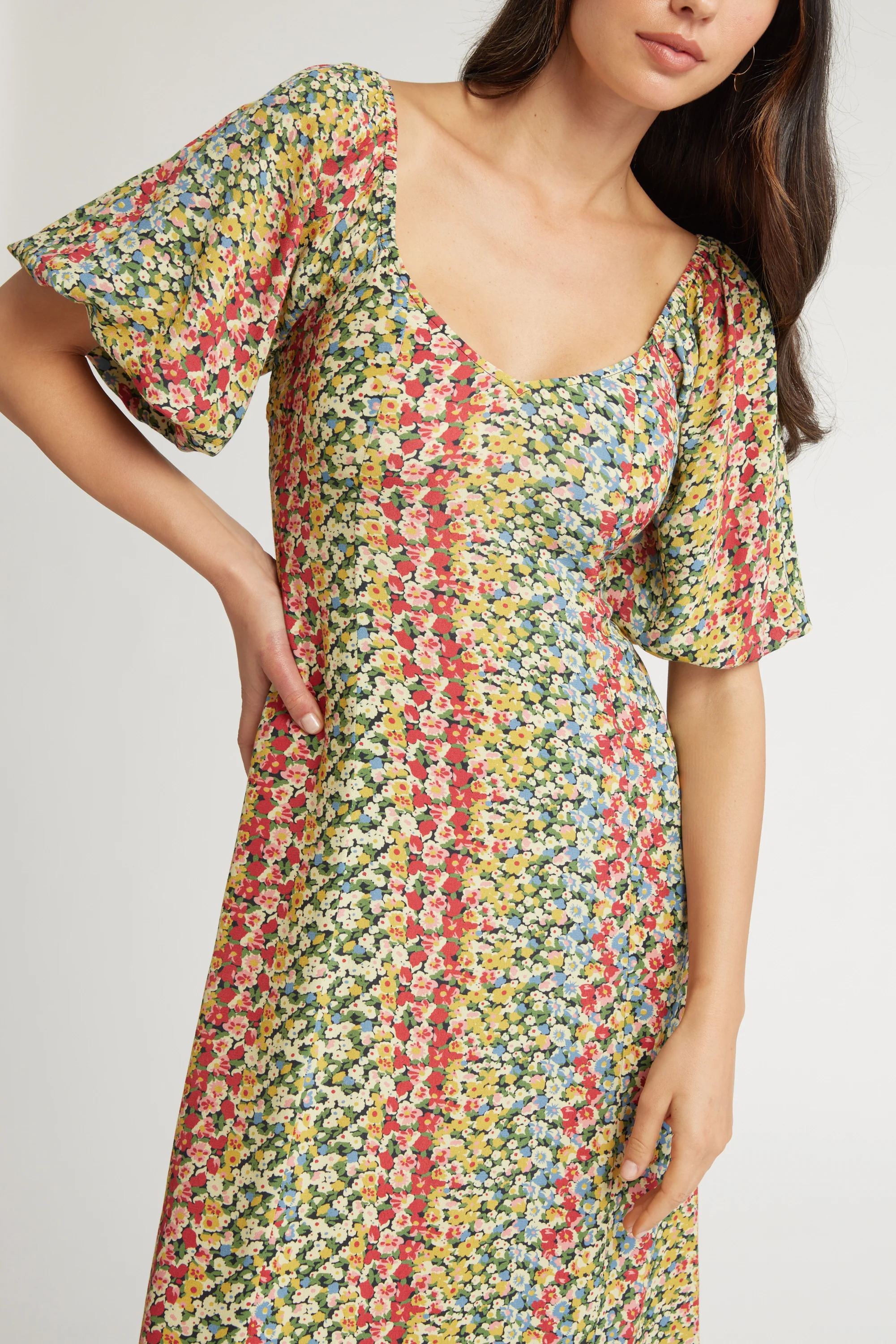 Elsie Puff Sleeve Midi Dress - Image 2