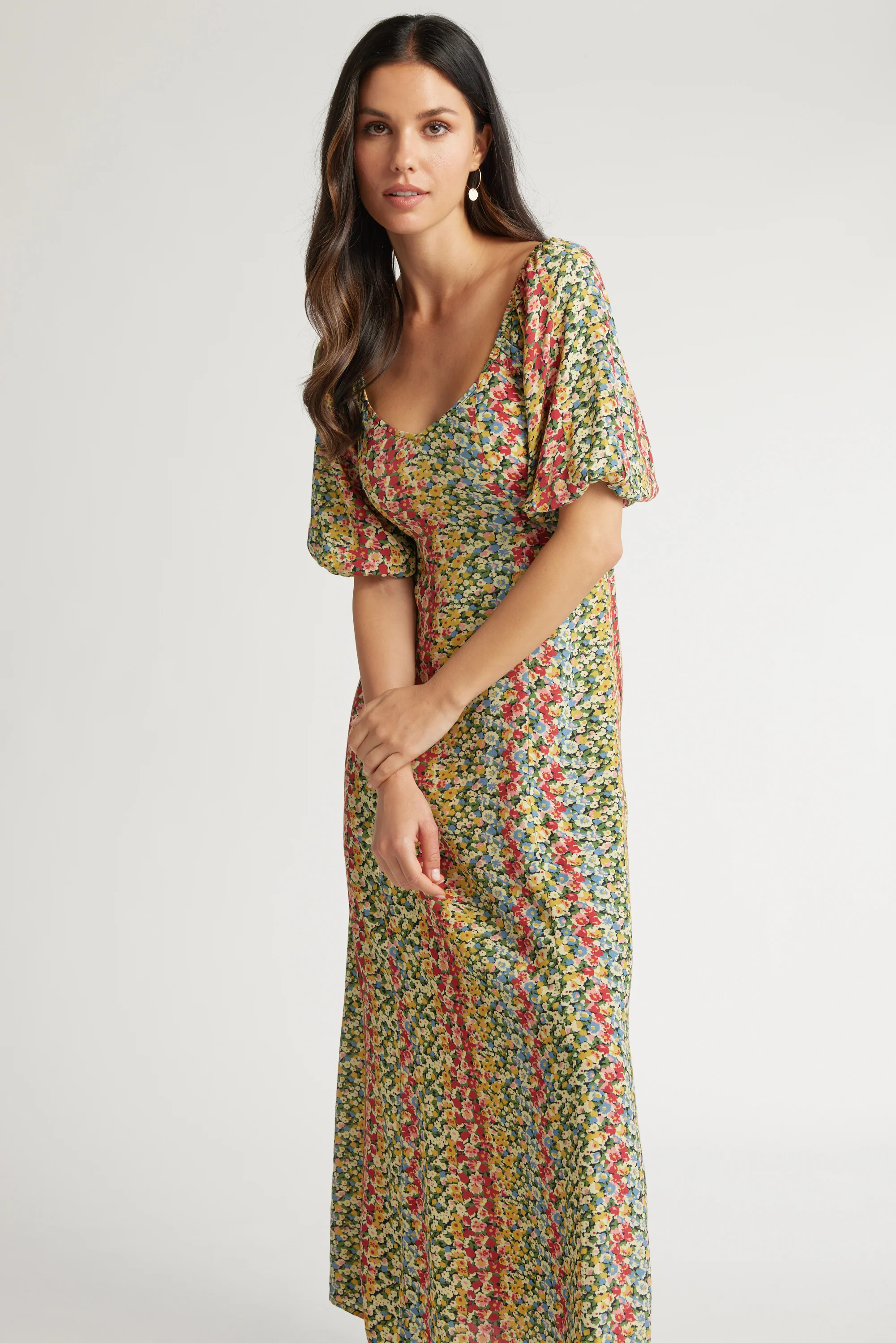 Elsie Puff Sleeve Midi Dress - Image 4