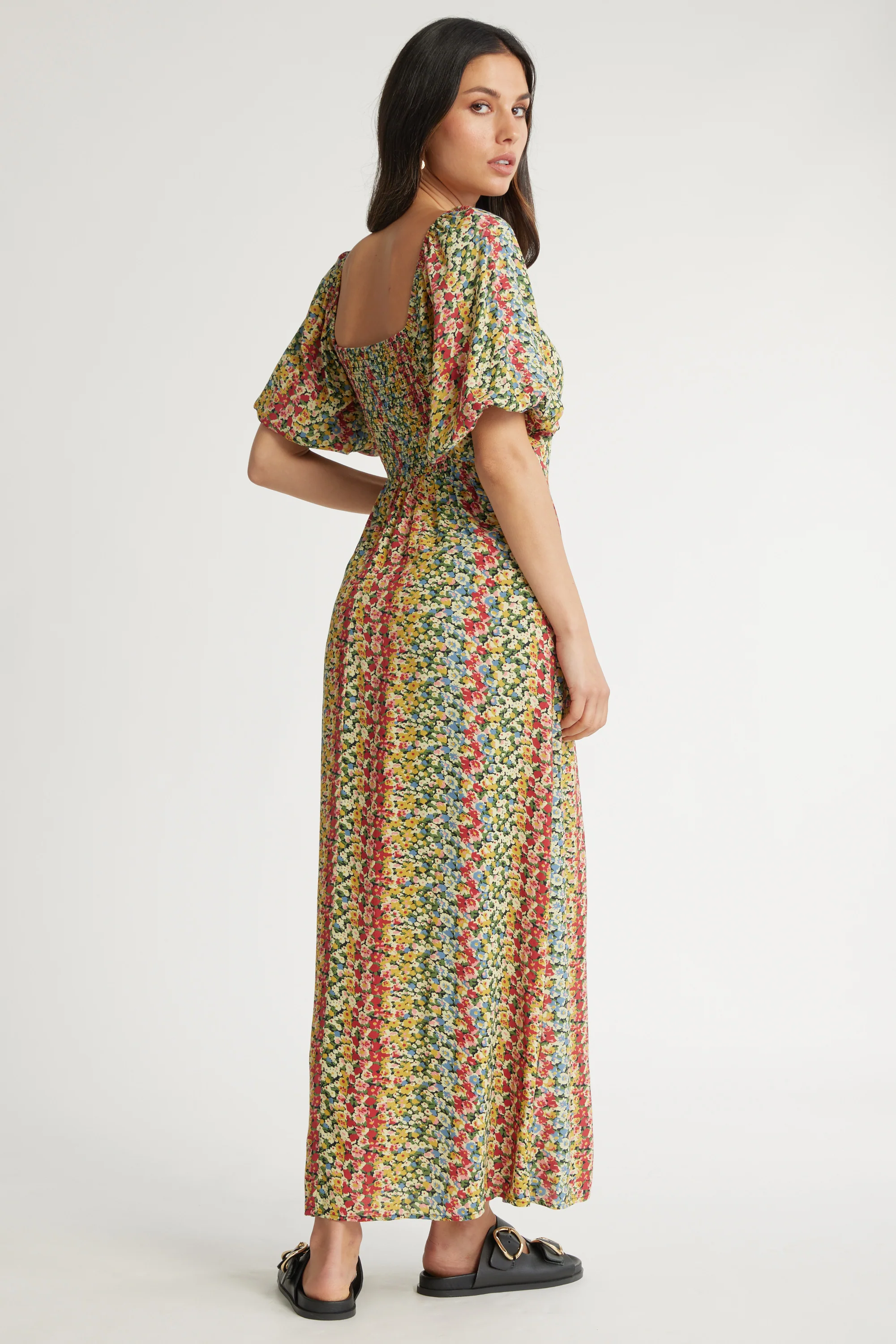 Elsie Puff Sleeve Midi Dress - Image 5