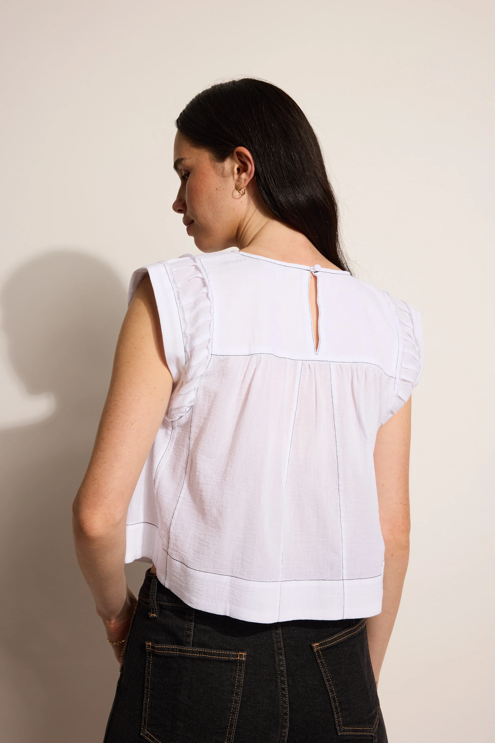 Elsie Stitch Detail Shell Top - Image 4