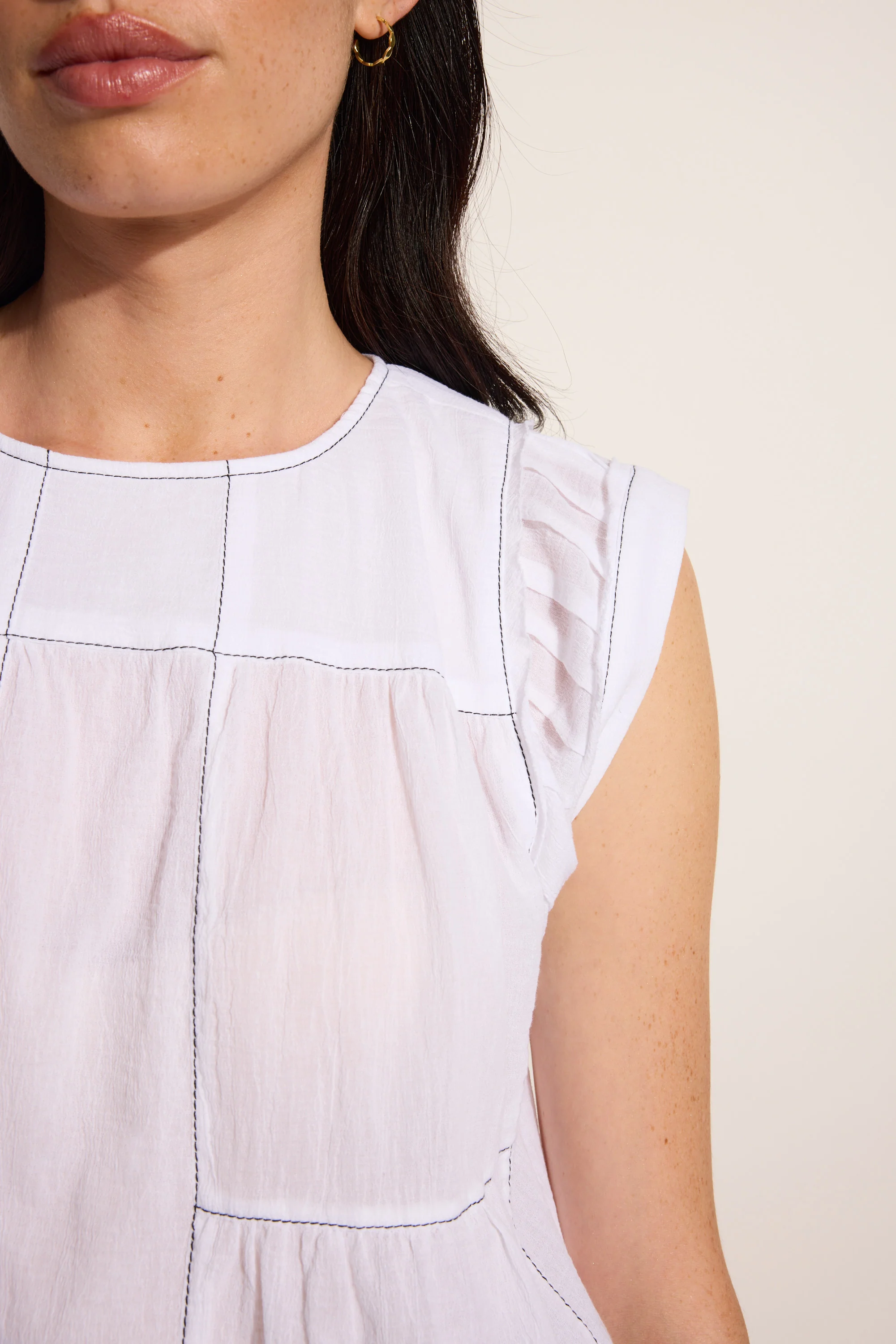 Elsie Stitch Detail Shell Top - Image 5