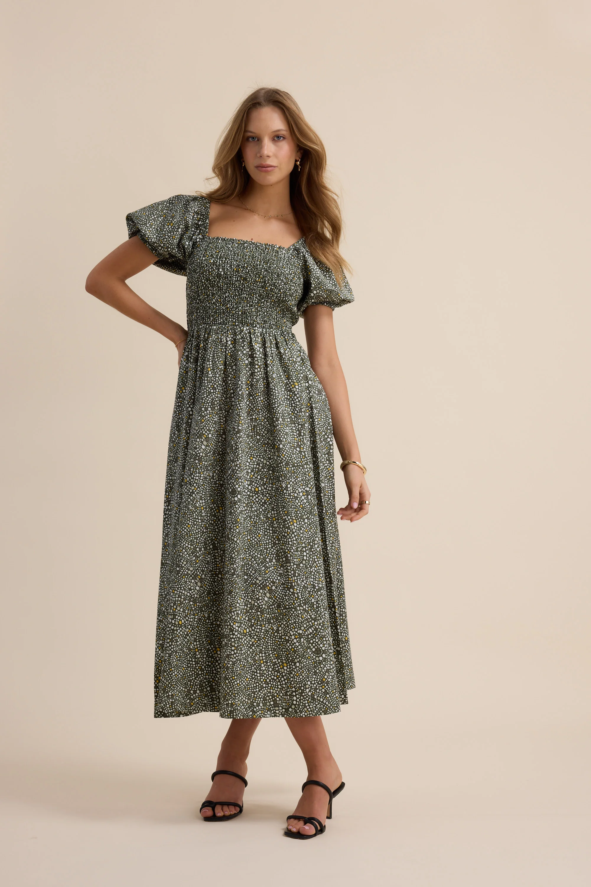 Gabrielle Shirred Bodice Dress - Image 3