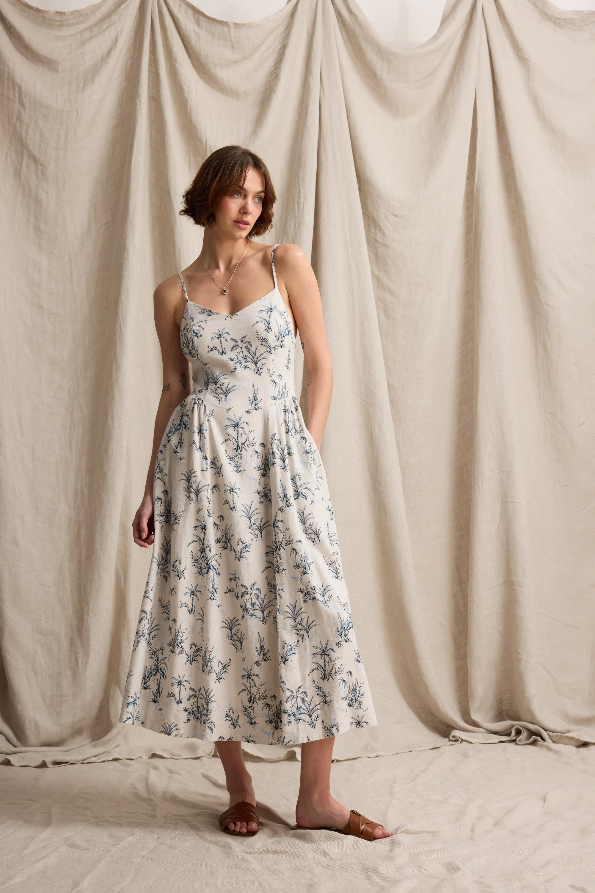Hannah Linen Blend Dress - Image 3