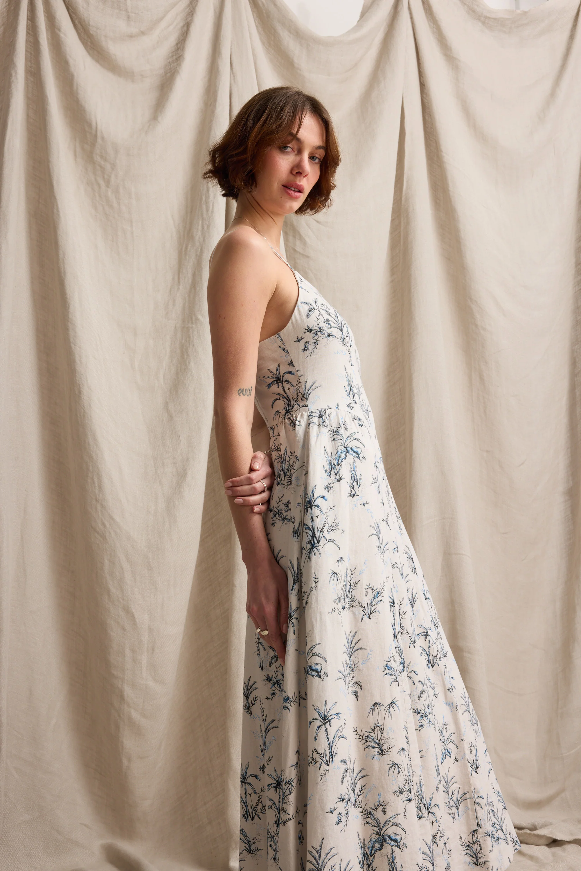 Hannah Linen Blend Dress - Image 6