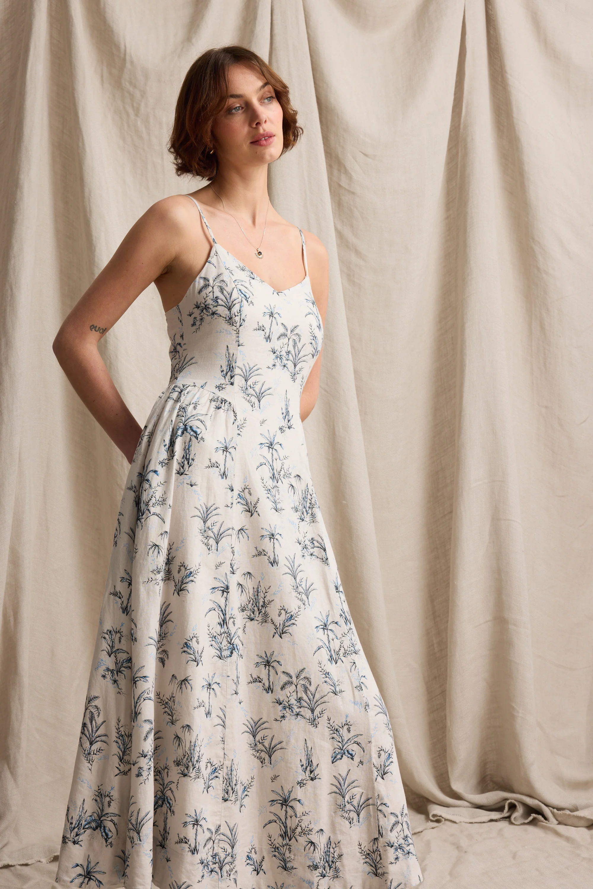 Hannah Linen Blend Dress - Image 7