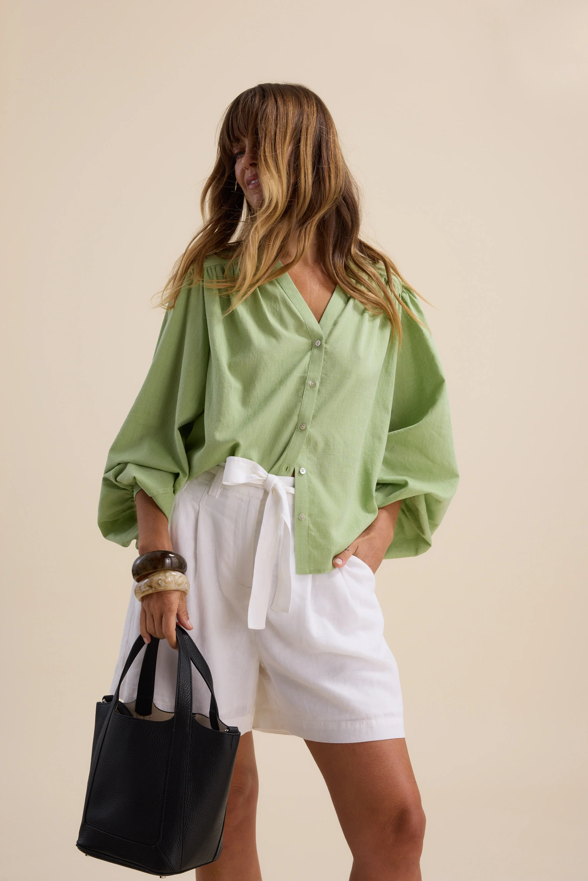 Isla Button Front Blouse - Image 3