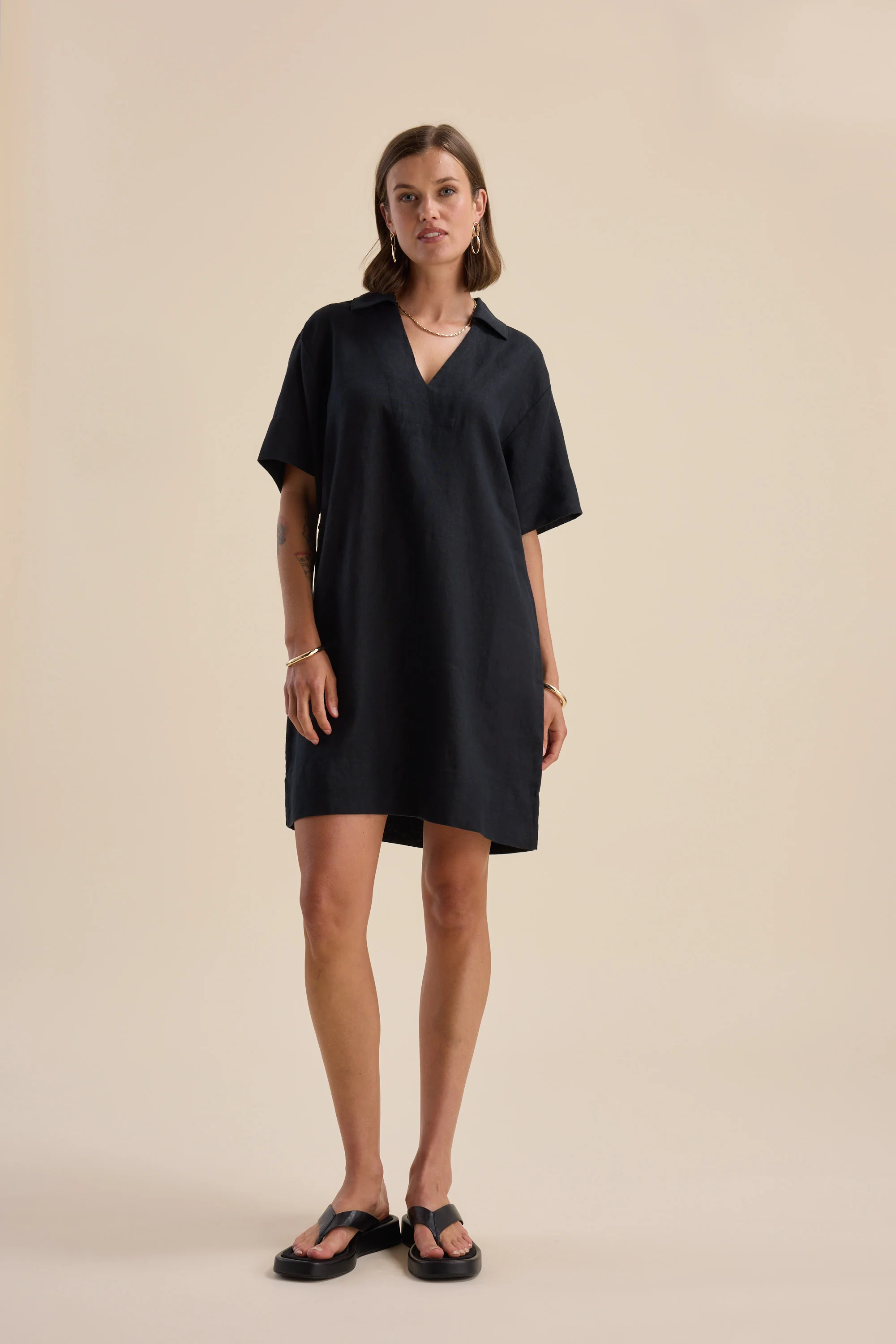 Jade Collar Detail Dress - Image 3