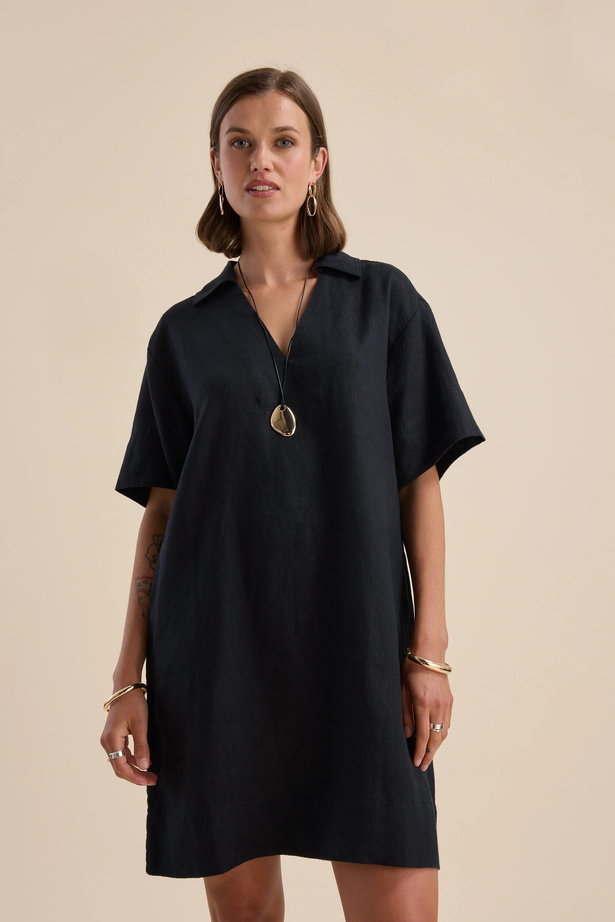 Jade Collar Detail Dress - Image 4