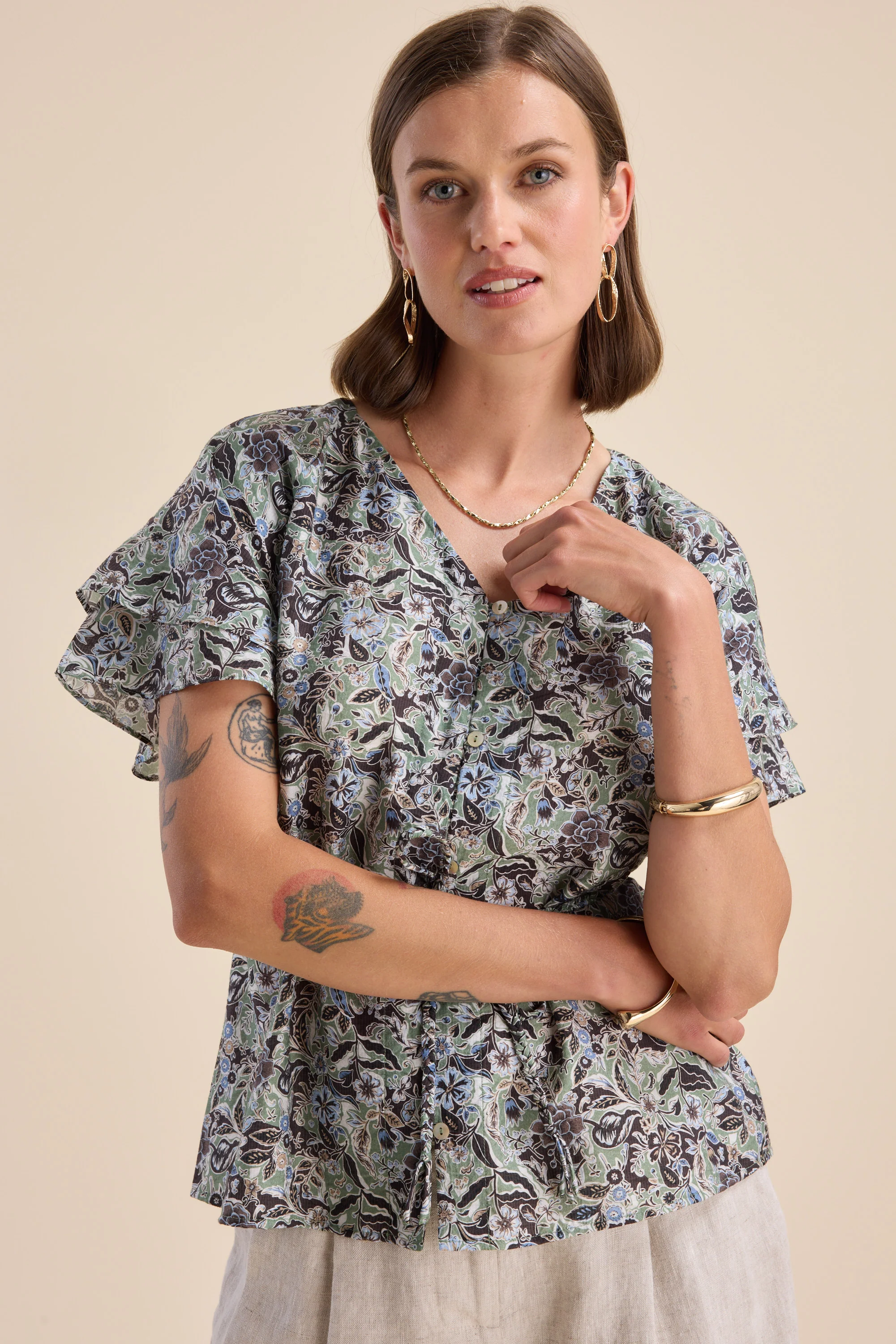 Layla Flutter Sleeve Top - Image 5