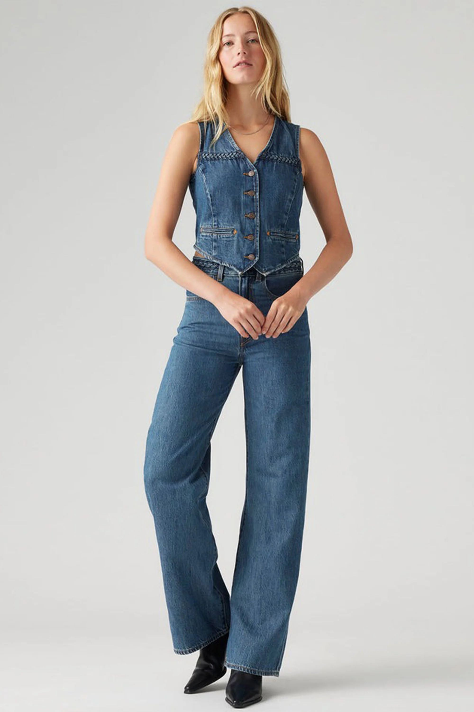 Levi's Ribcage Braided Wide Leg Jeans - Image 2
