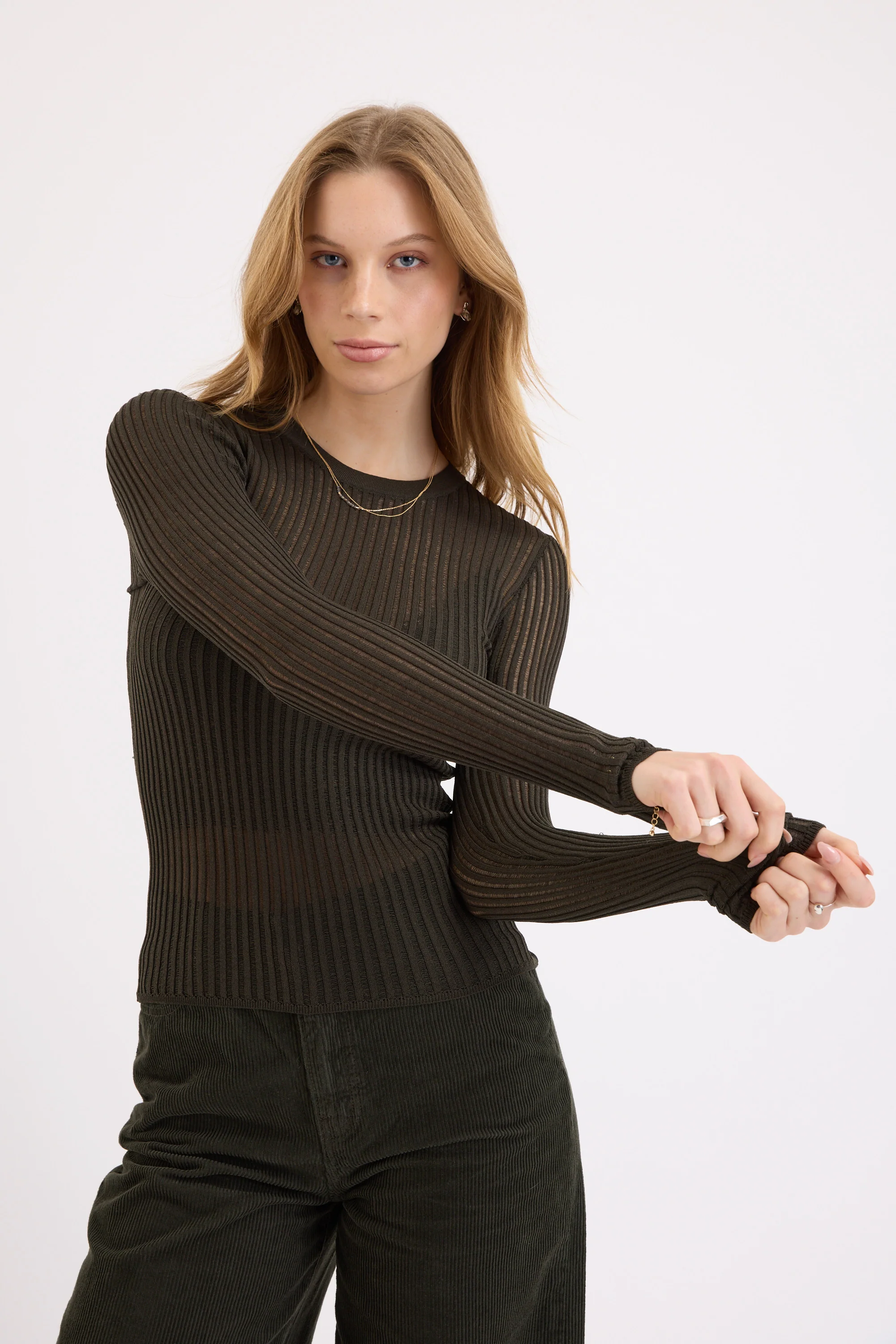 Lola Ladder Knit Layering Top - Image 2