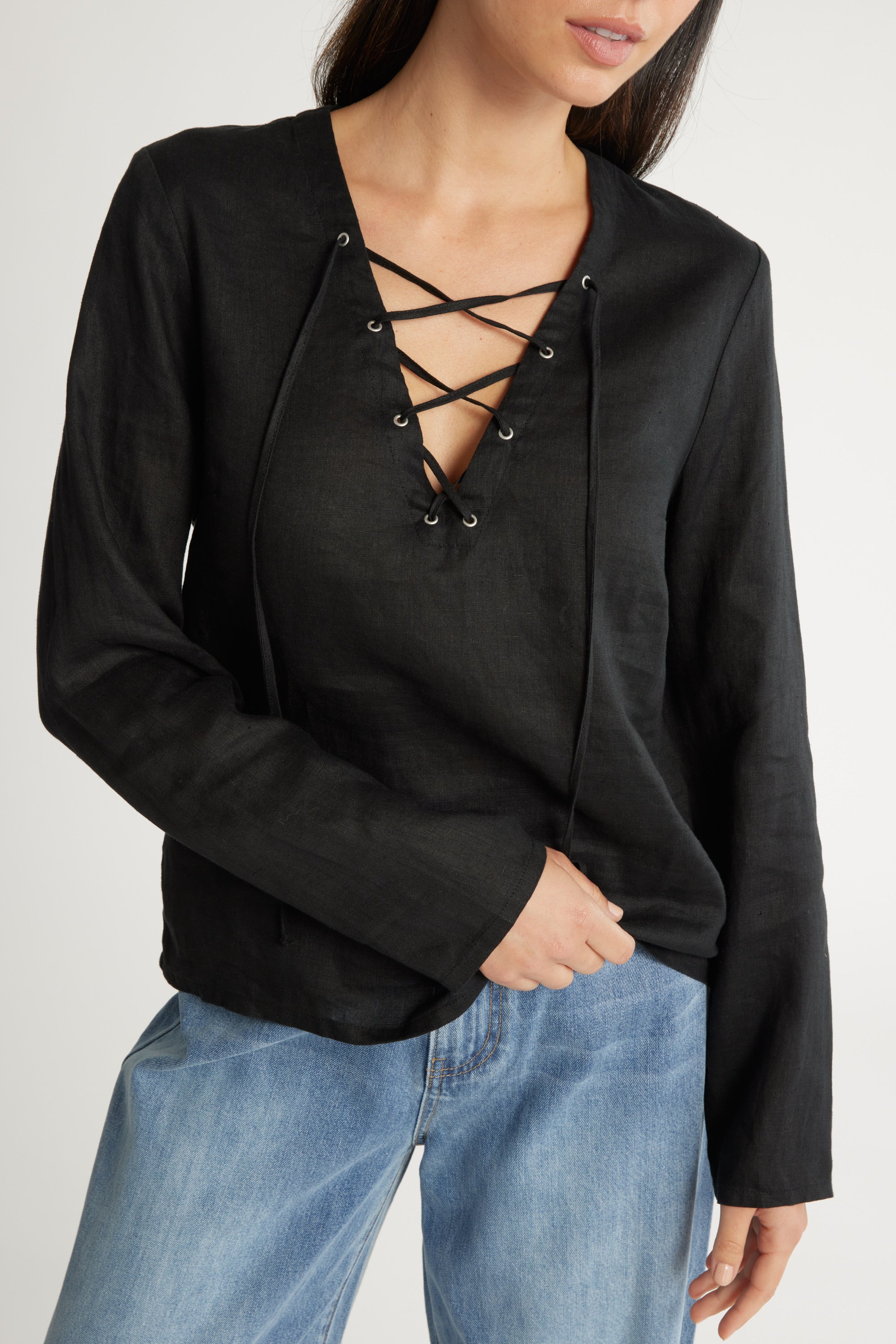 Lucia Tie Detail Top - Image 3