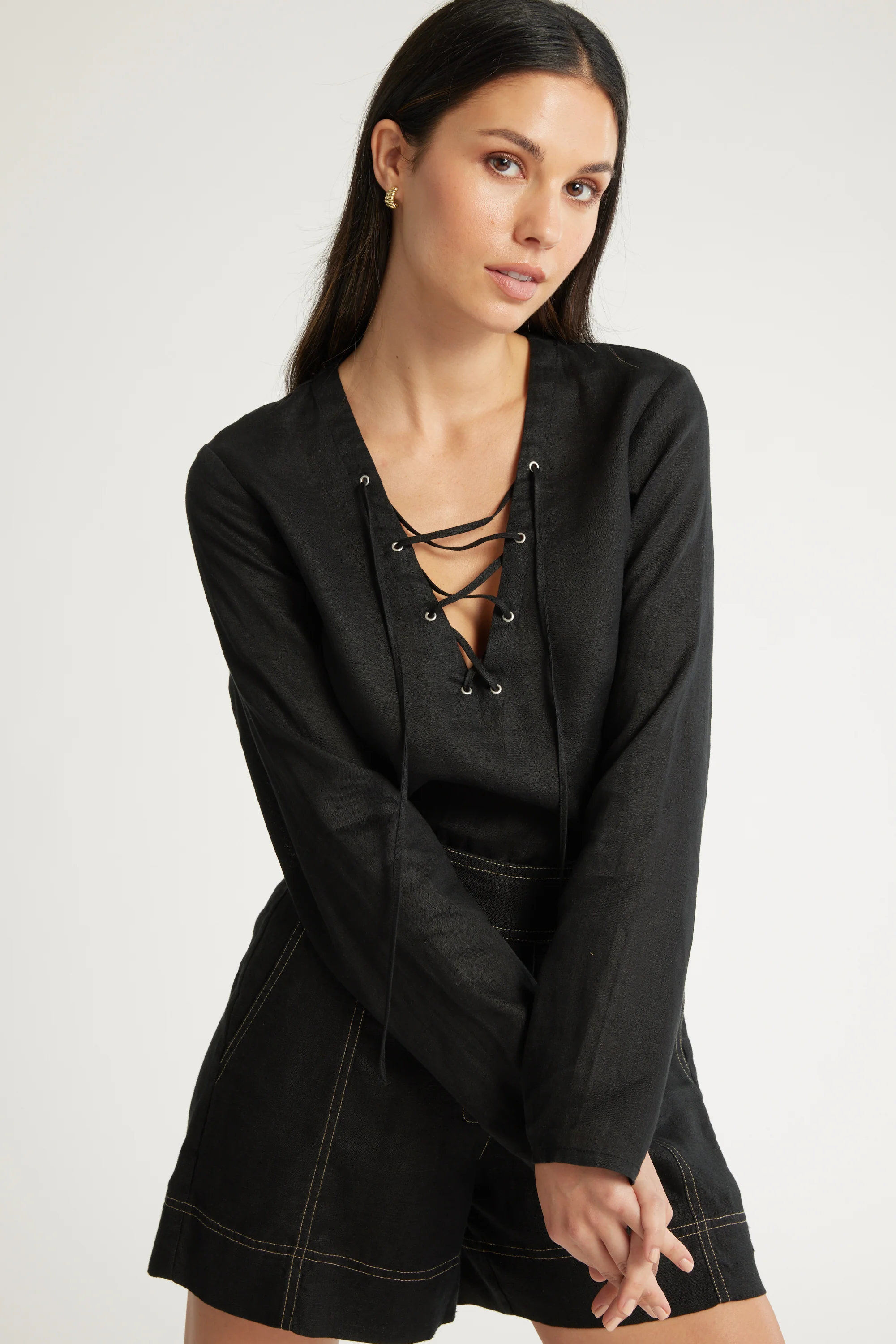 Lucia Tie Detail Top - Image 4