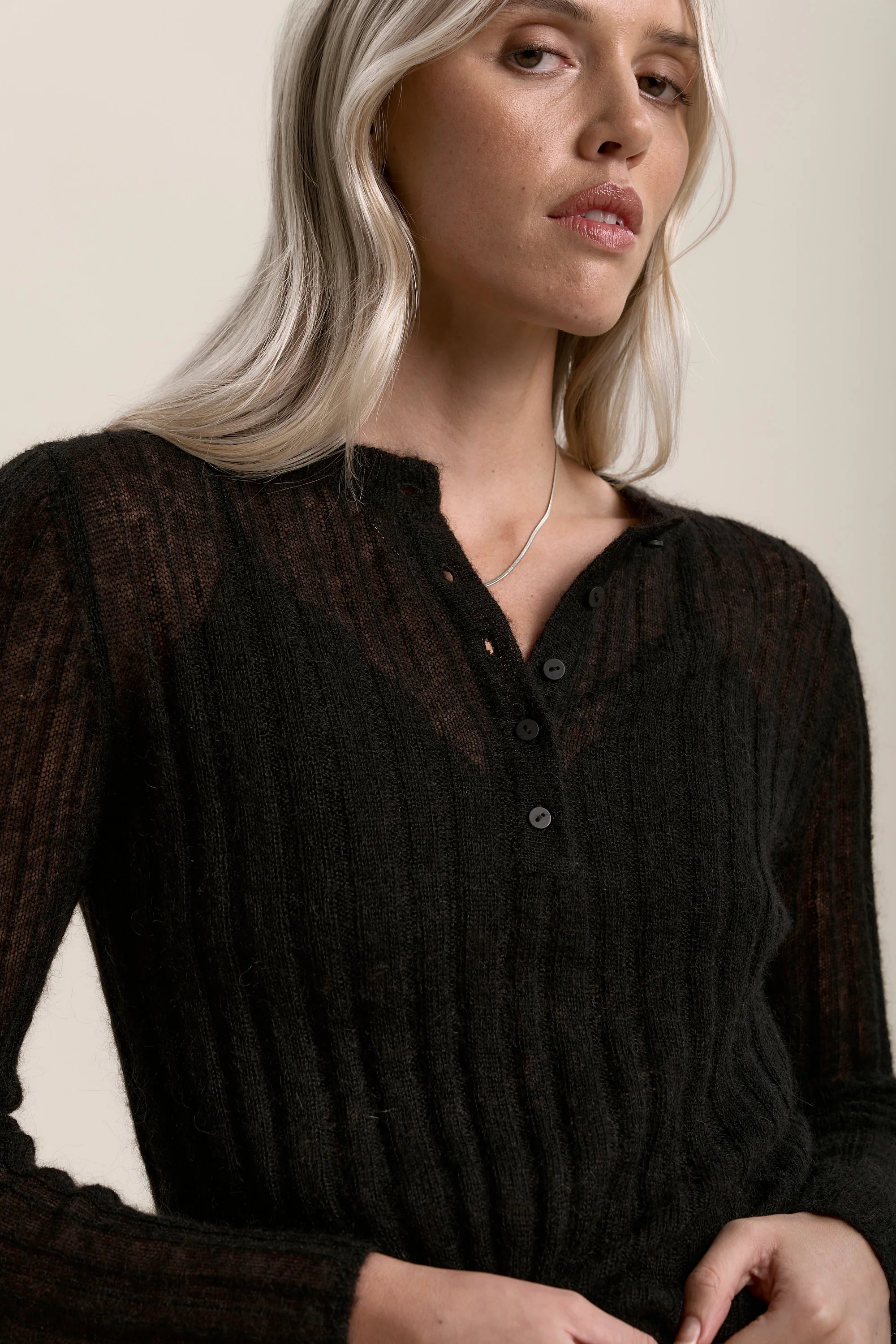 Margot Ribbed Henley - Image 4