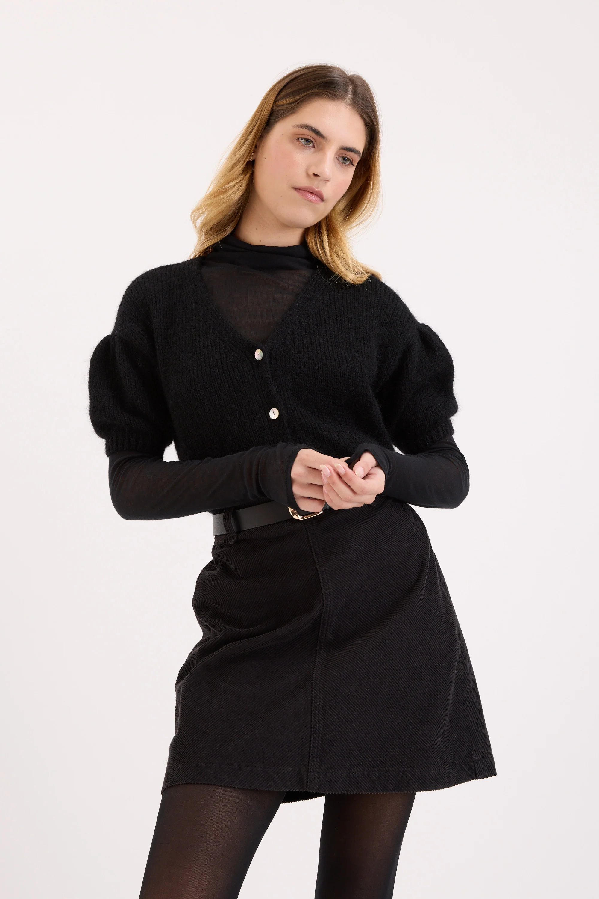 Natasha Whisper Puff Sleeve Cardigan
