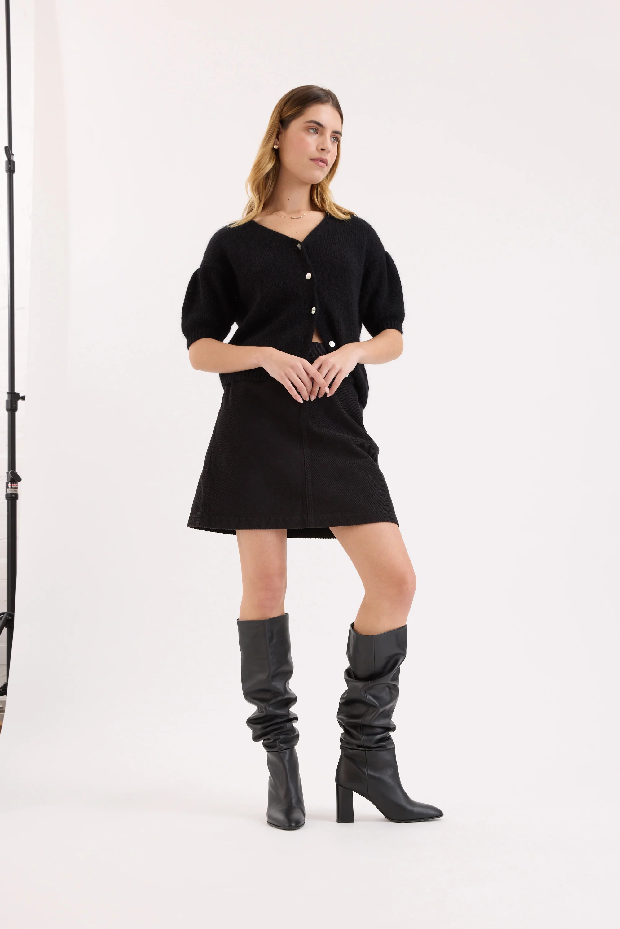 Natasha Whisper Puff Sleeve Cardigan - Image 4