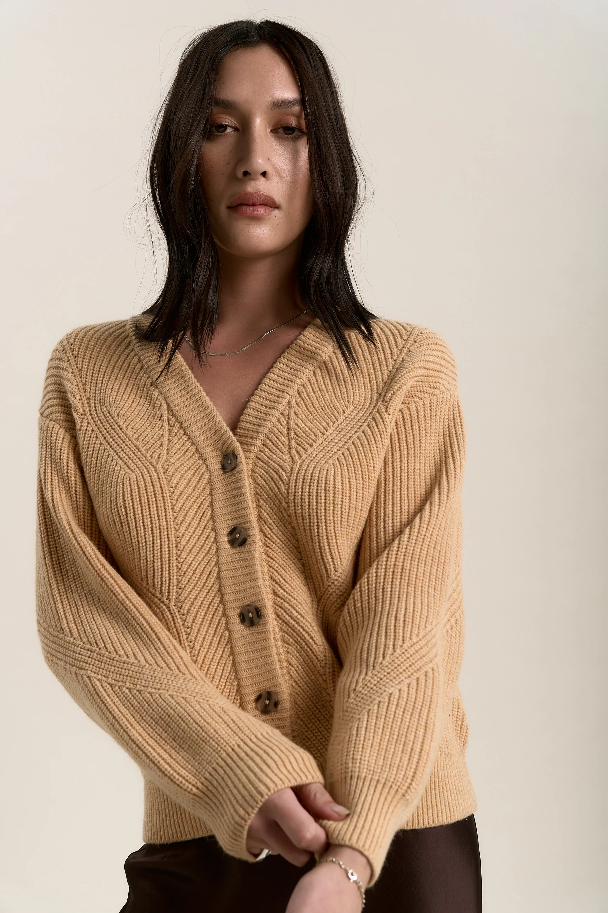 Olive Chunky Knit Cardigan - Image 5