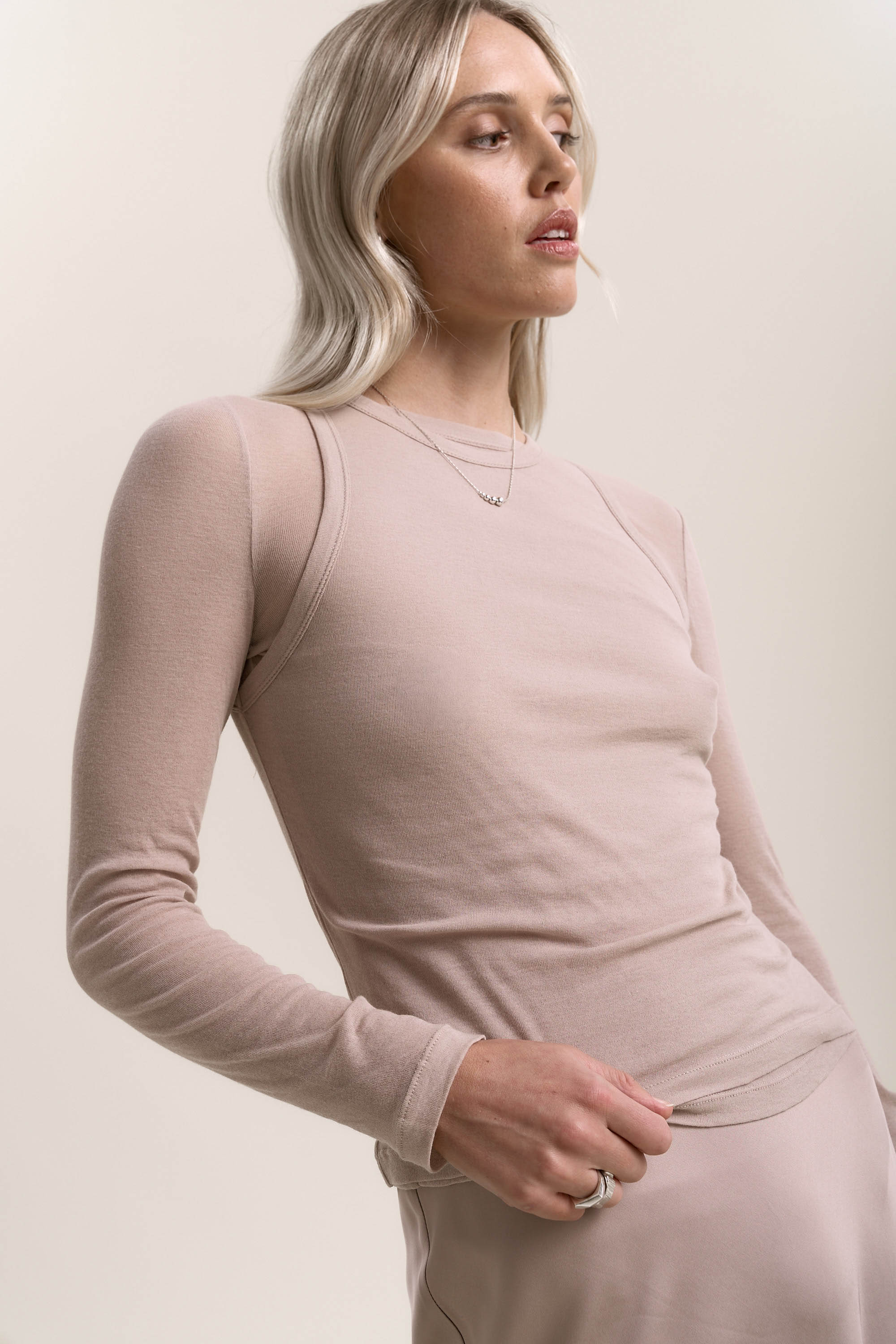 Olive Sheer Layering Tee Set - Image 4