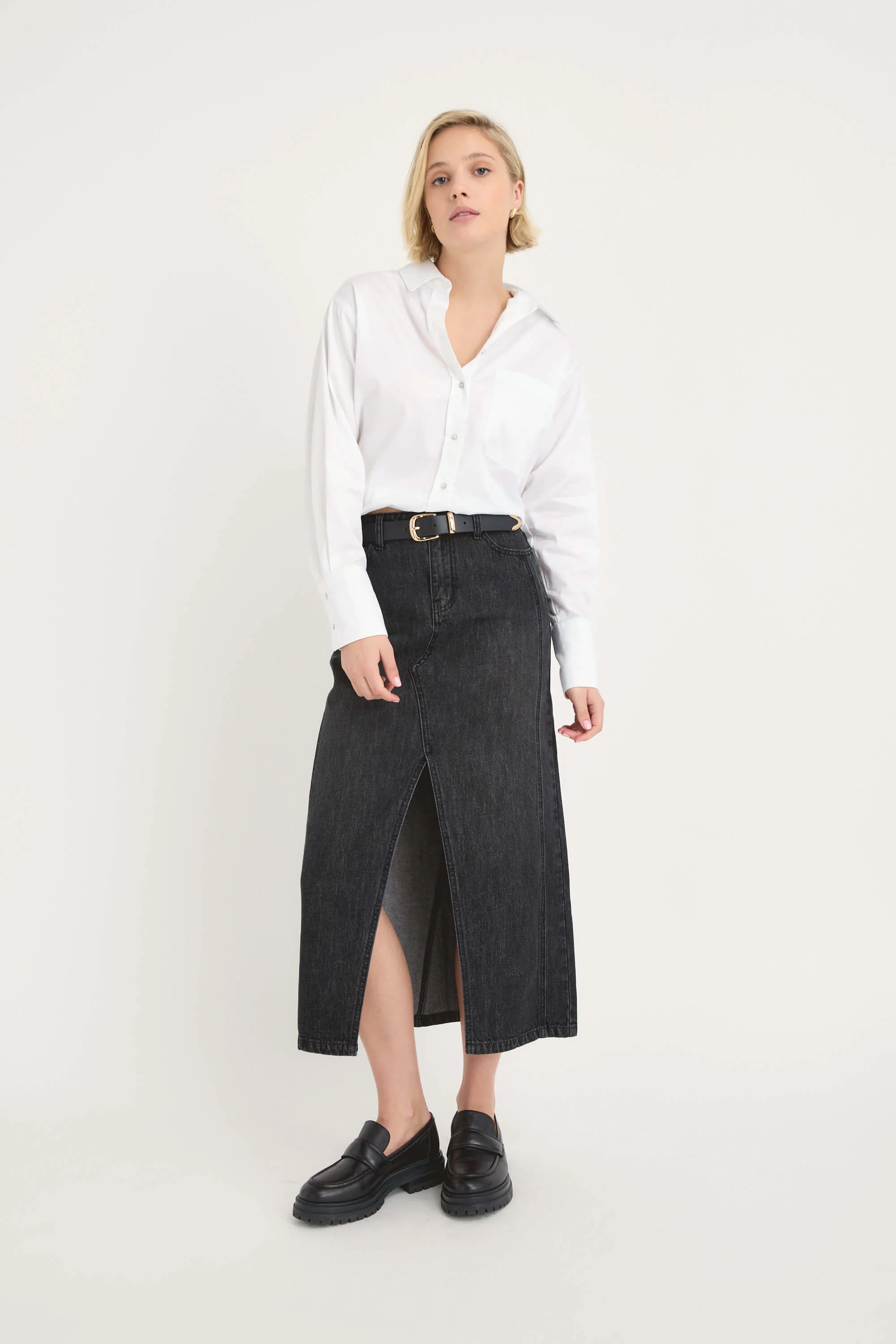 Paris Maxi Denim Skirt