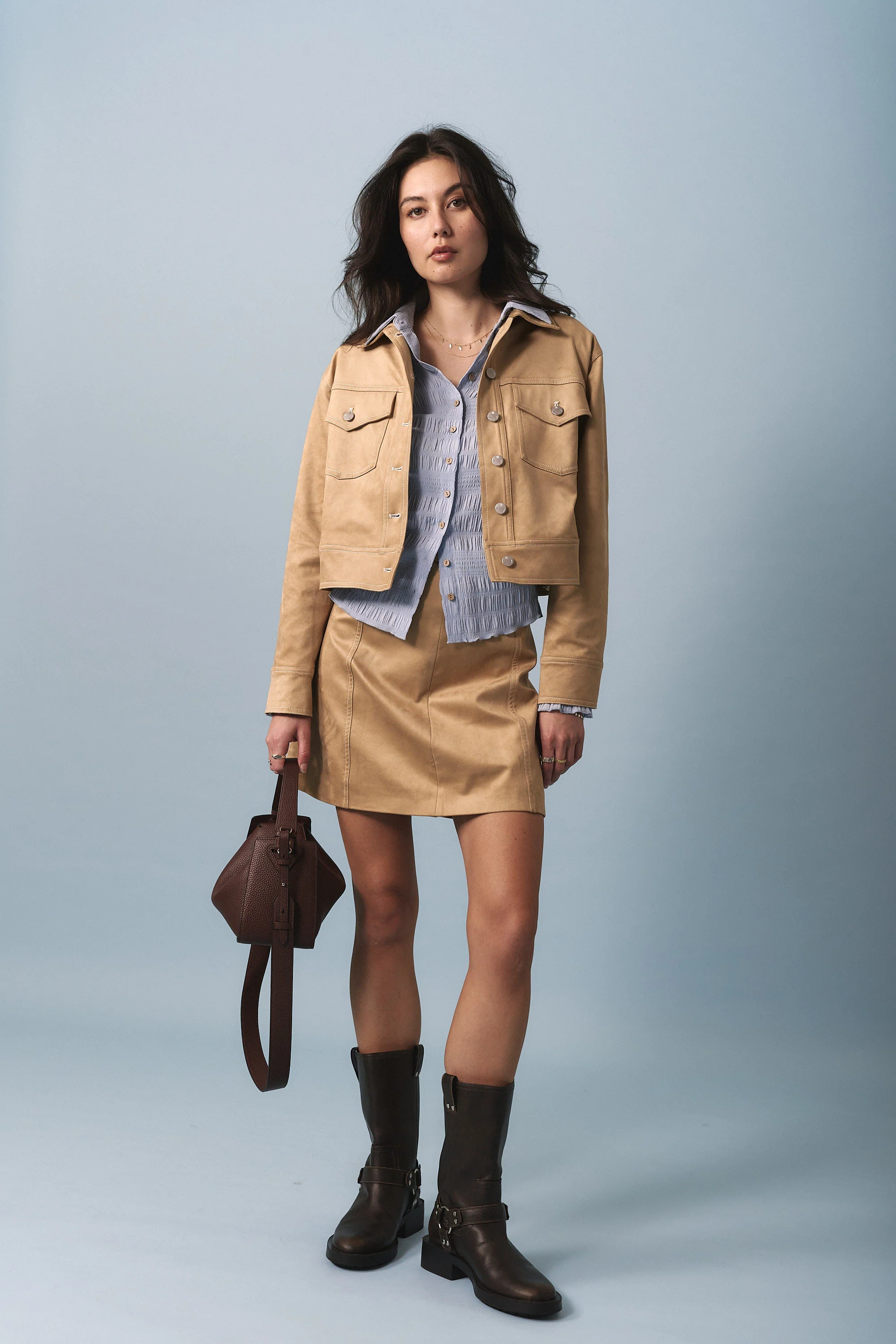 Portia Suedette Mini Skirt - Image 6