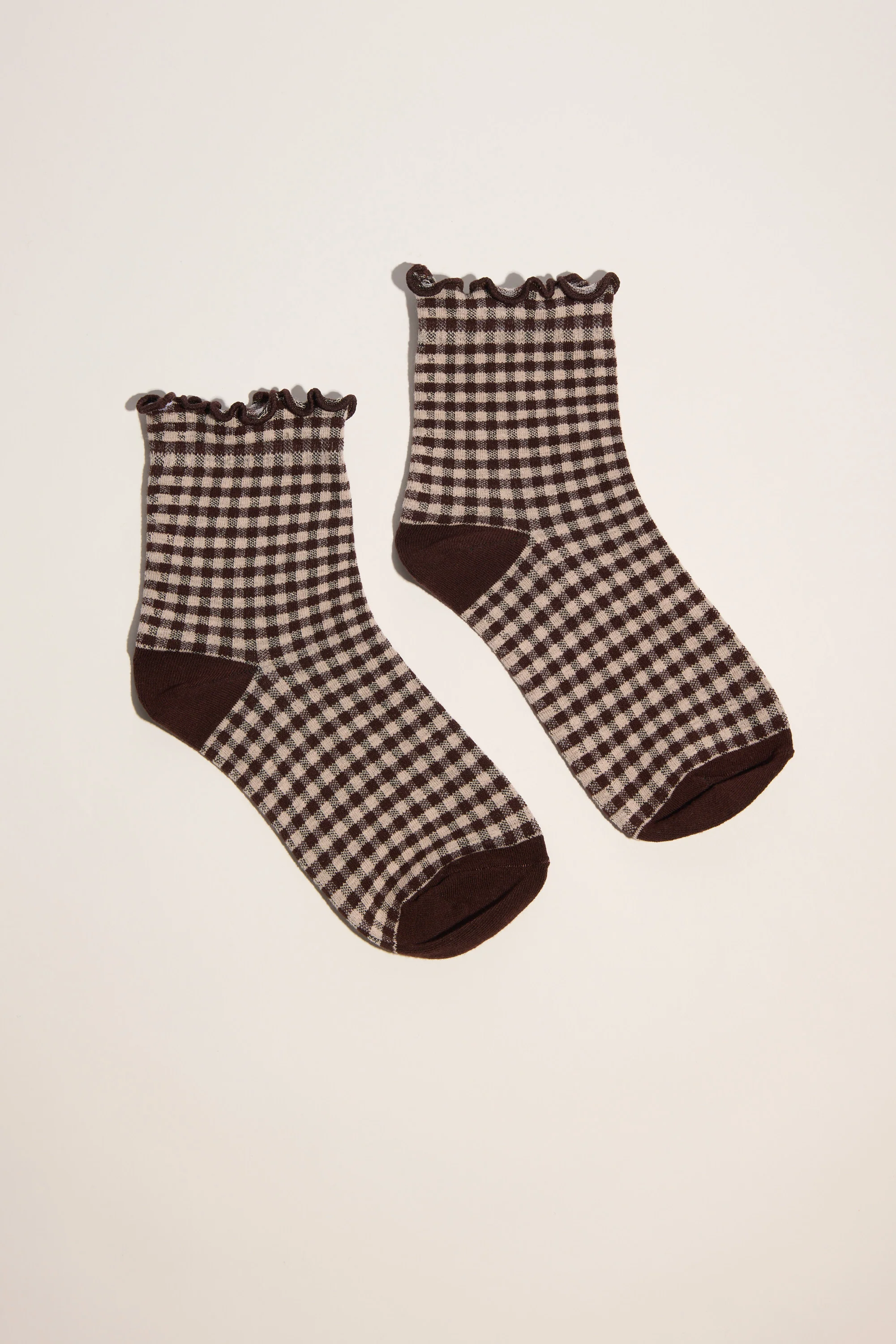 Rosie Gingham Ruffle Socks - Image 2