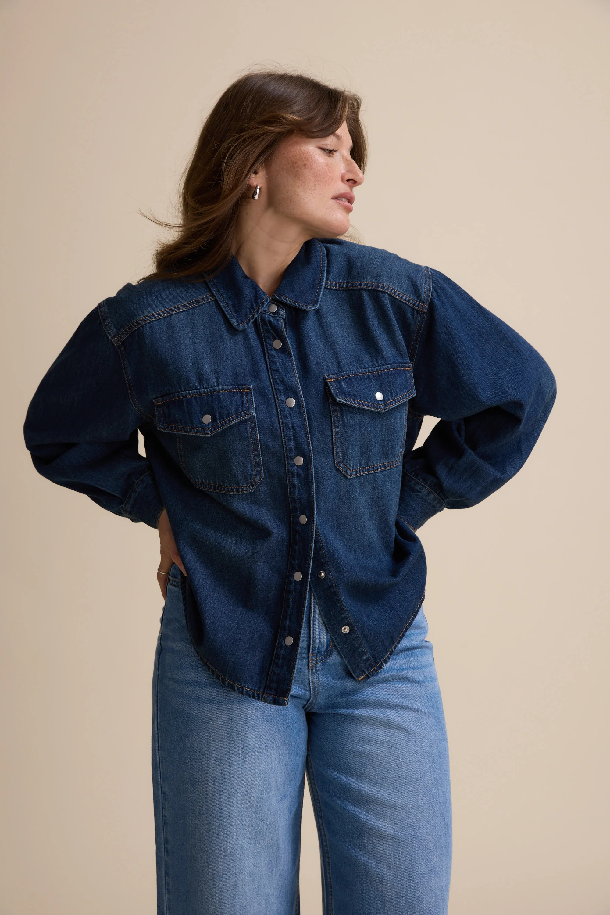 Sabrina Cropped Denim Jacket - Image 3