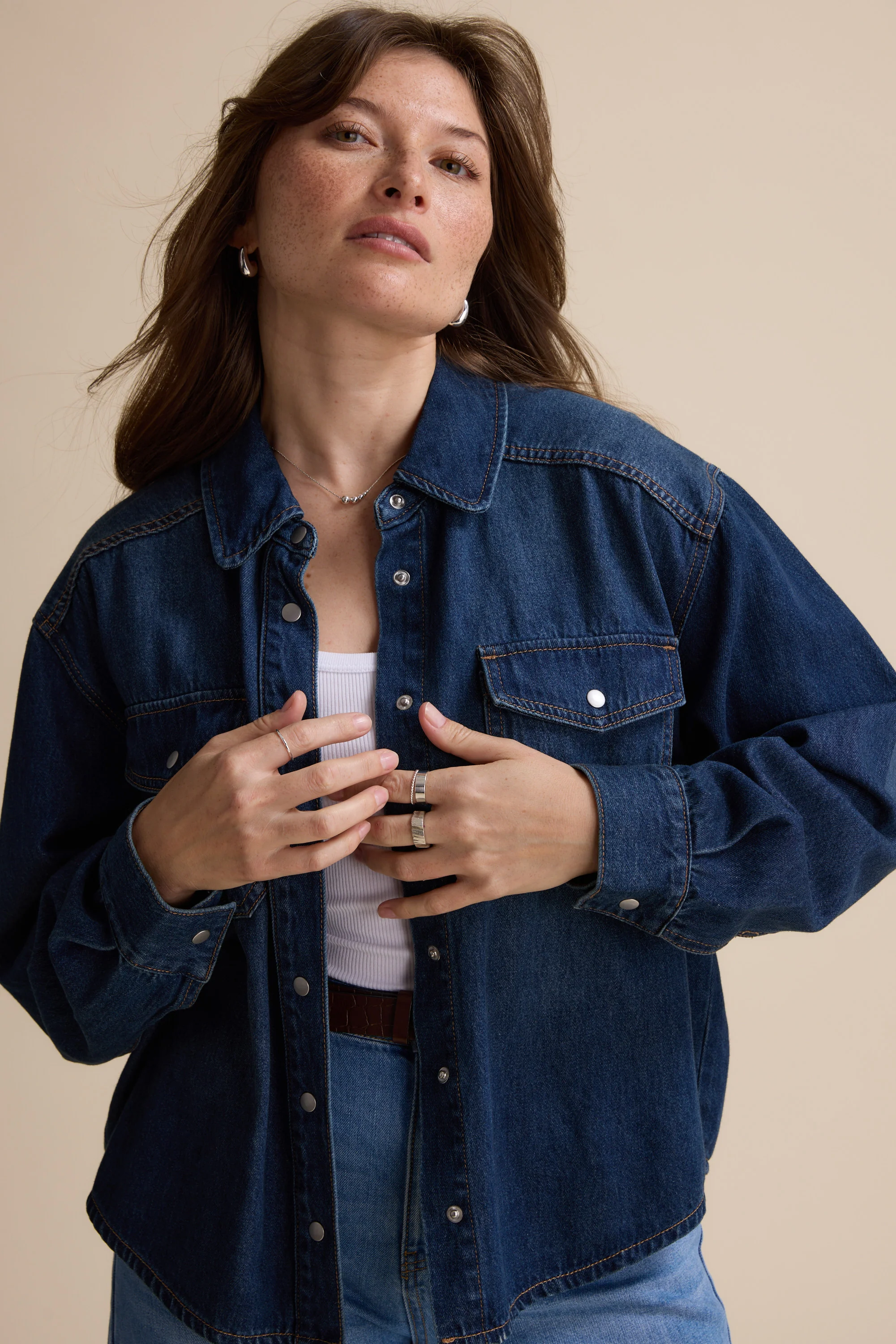 Sabrina Cropped Denim Jacket - Image 4