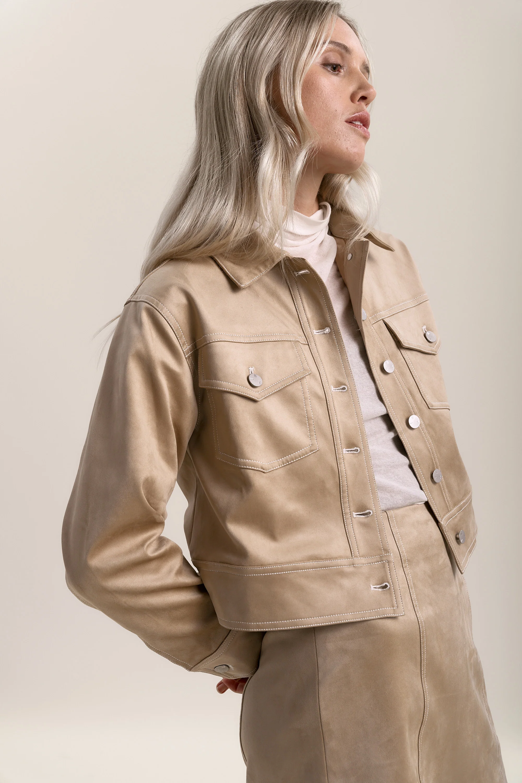 Sabrina Suedette Pocket Detail Jacket - Image 4