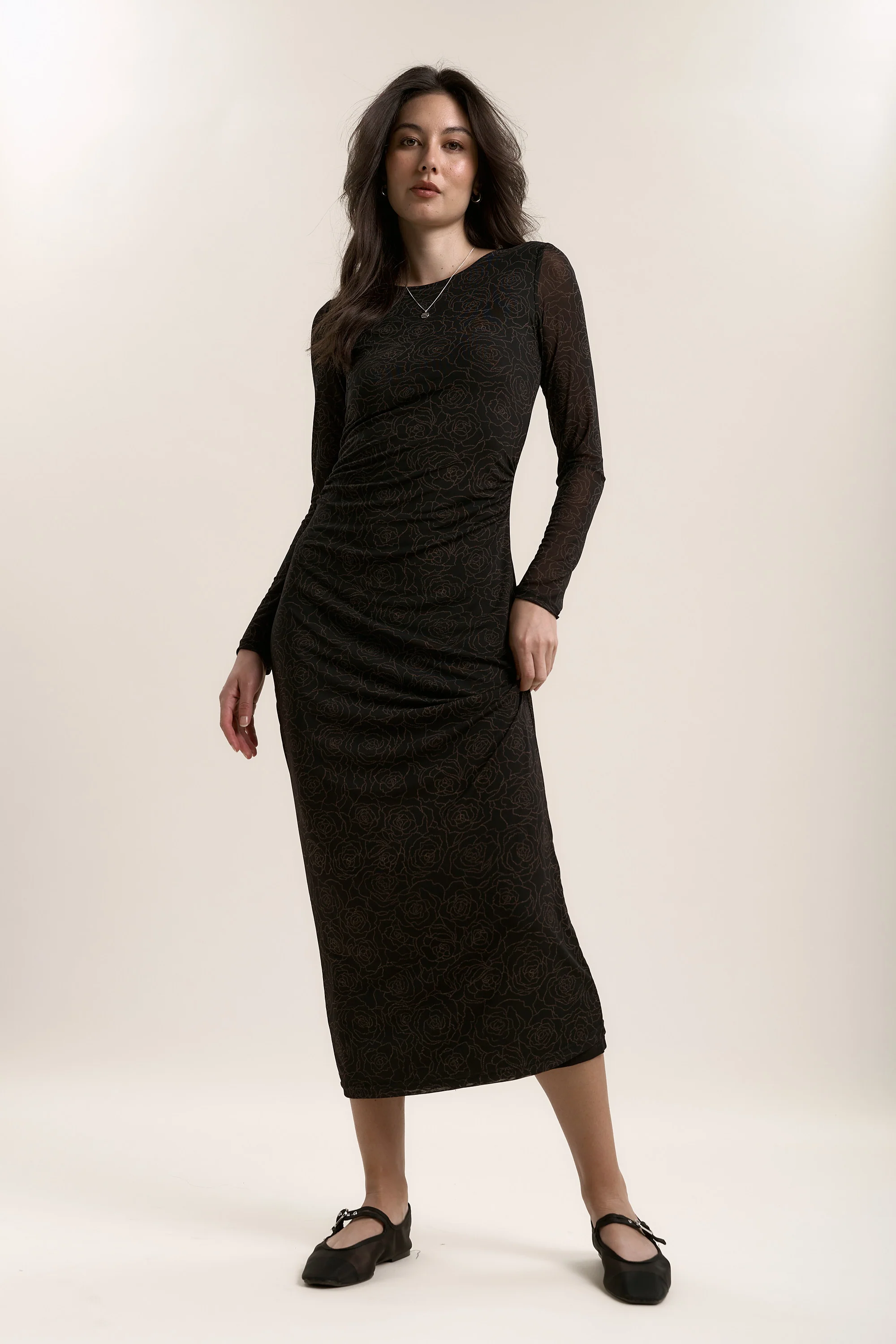 Samara Long Sleeve Mesh Dress - Image 4