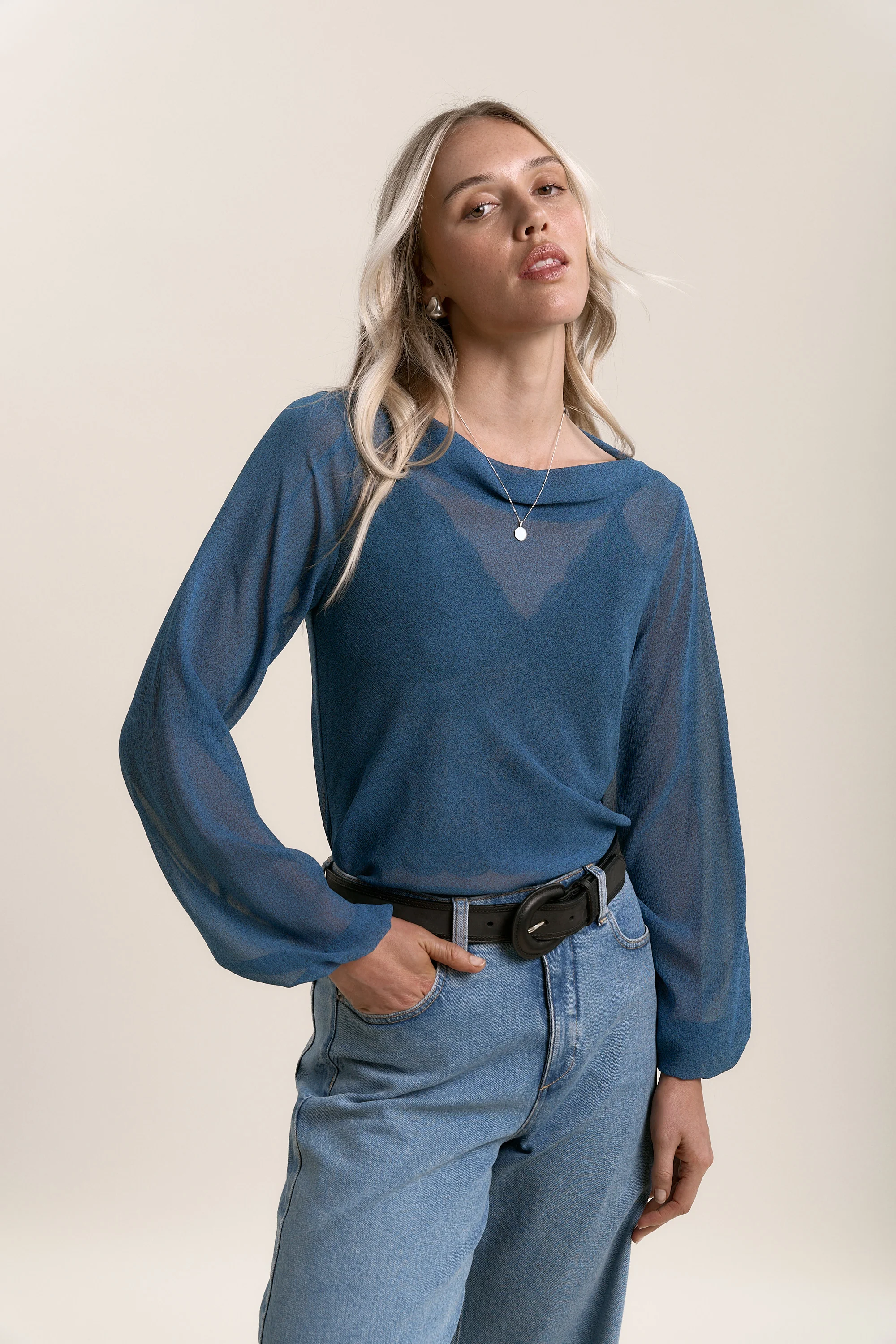 Serena Cowl Neck Top - Image 2