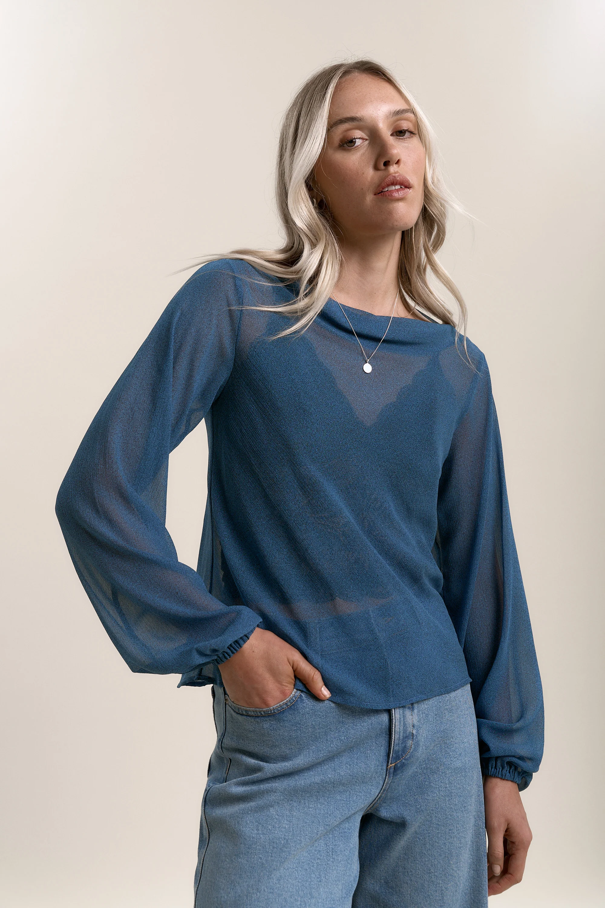 Serena Cowl Neck Top - Image 5
