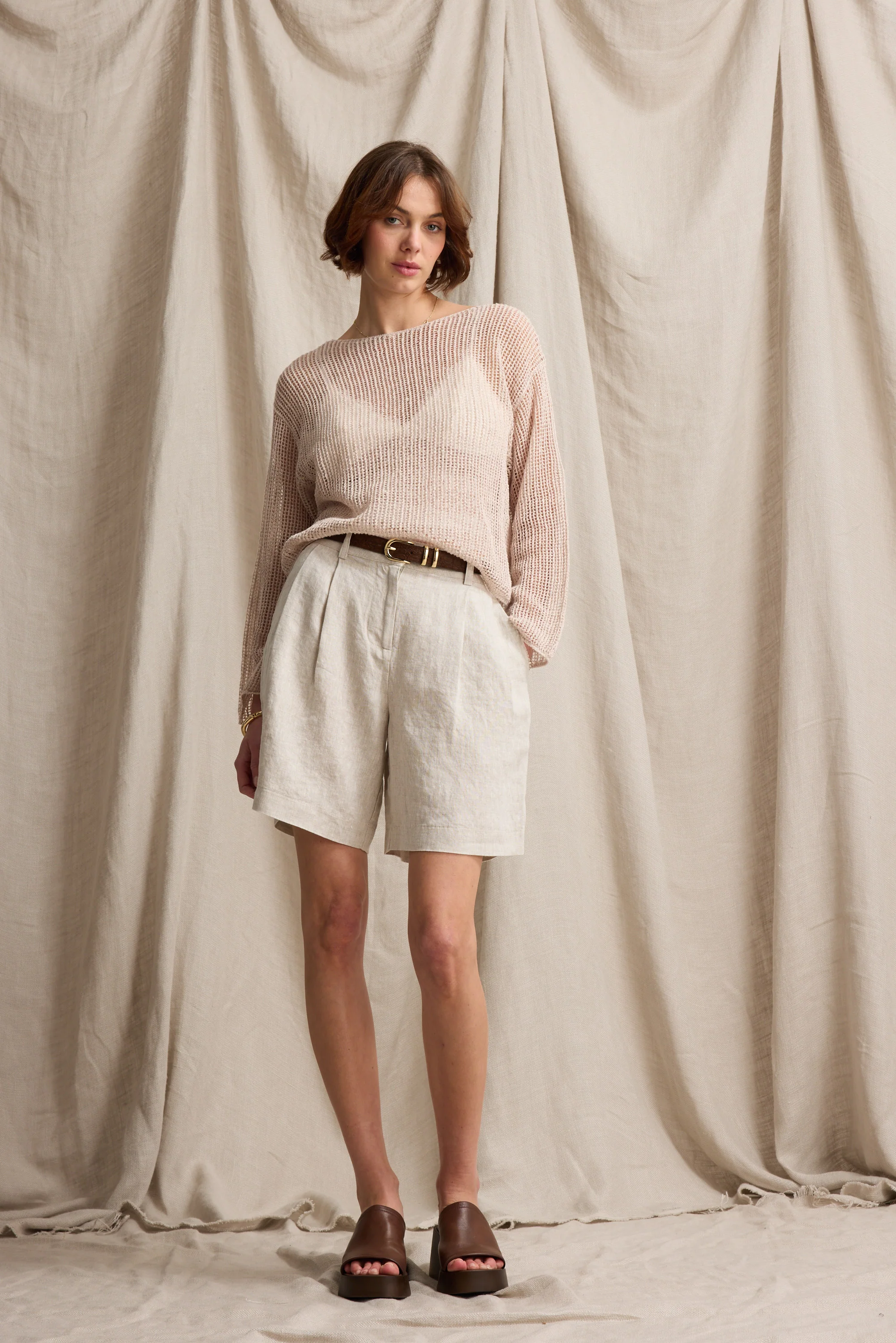 Sienna Long Linen Short - Image 2